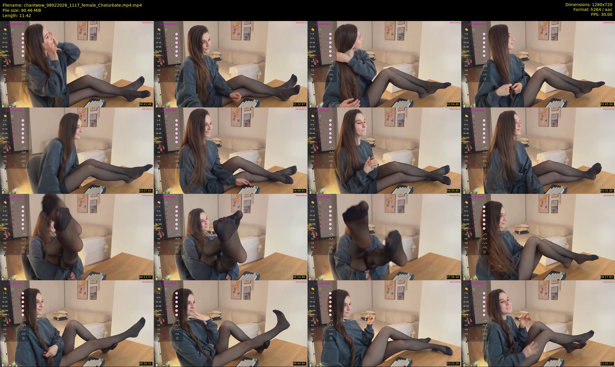 chantwow — 12 minute Chaturbate female cam show recording, 720p, Feb 8, 2026