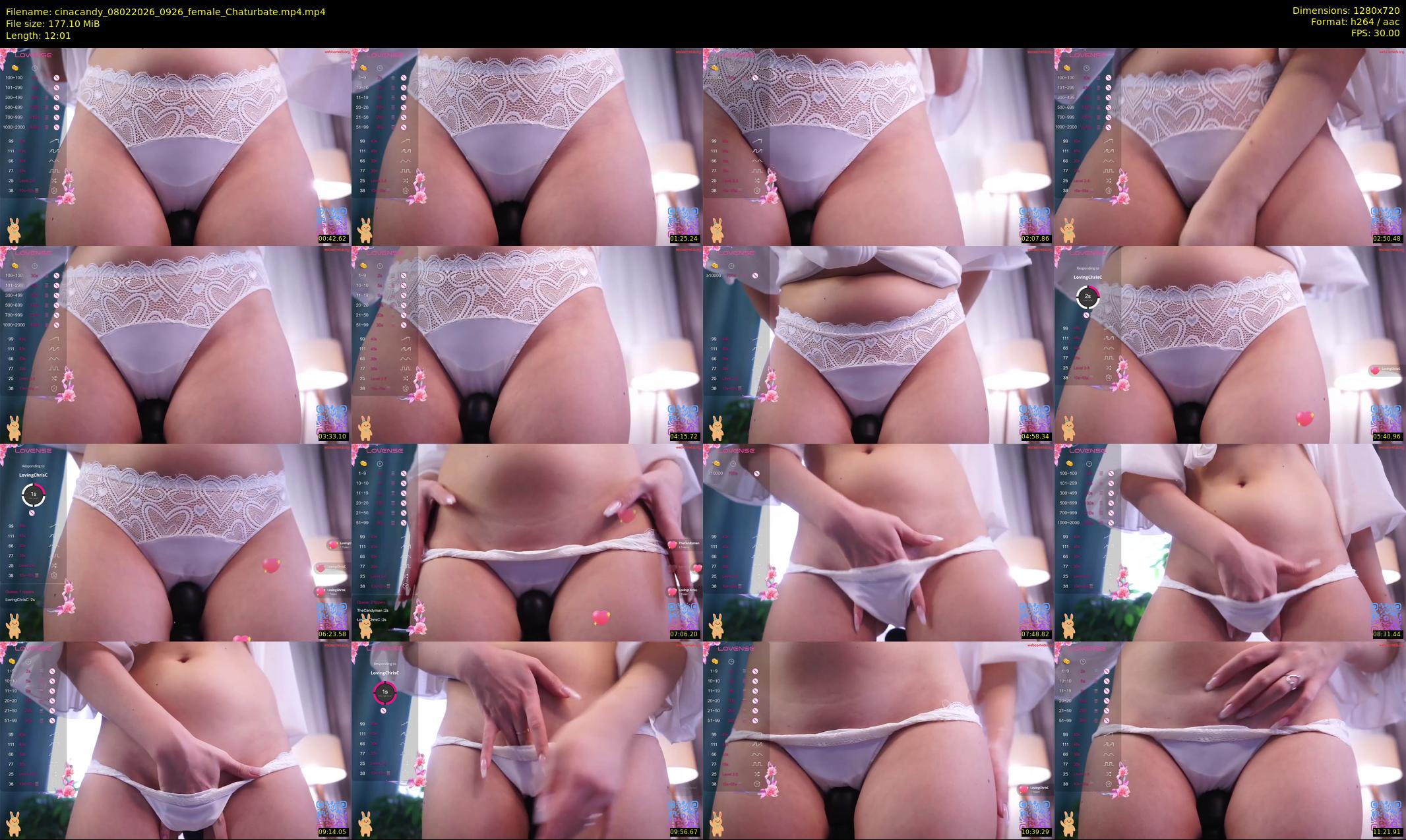 cinacandy — 13 minute Chaturbate female cam show recording, 720p, Feb 8, 2026