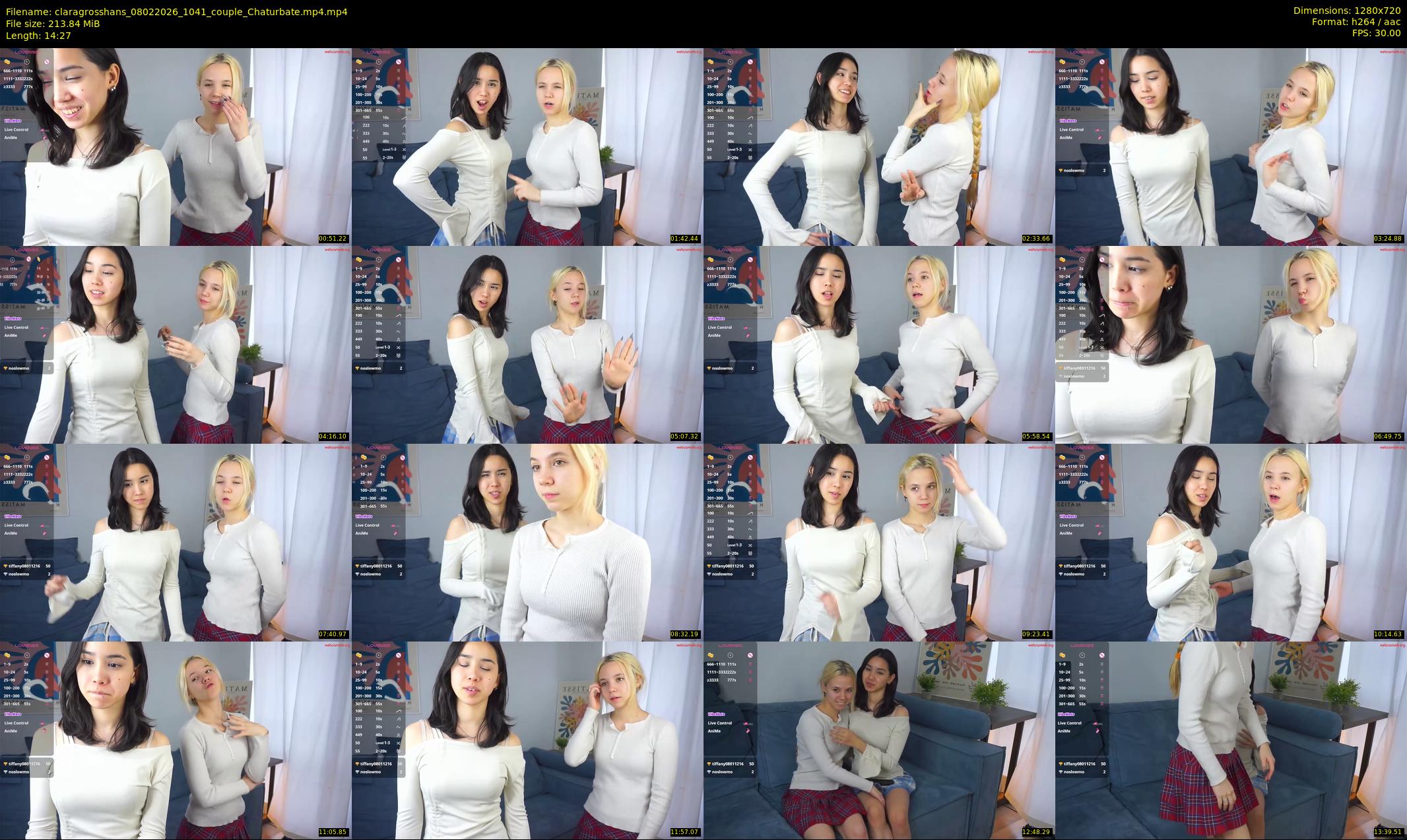 claragrosshans — 15 minute Chaturbate female cam show recording, 720p, Feb 8, 2026