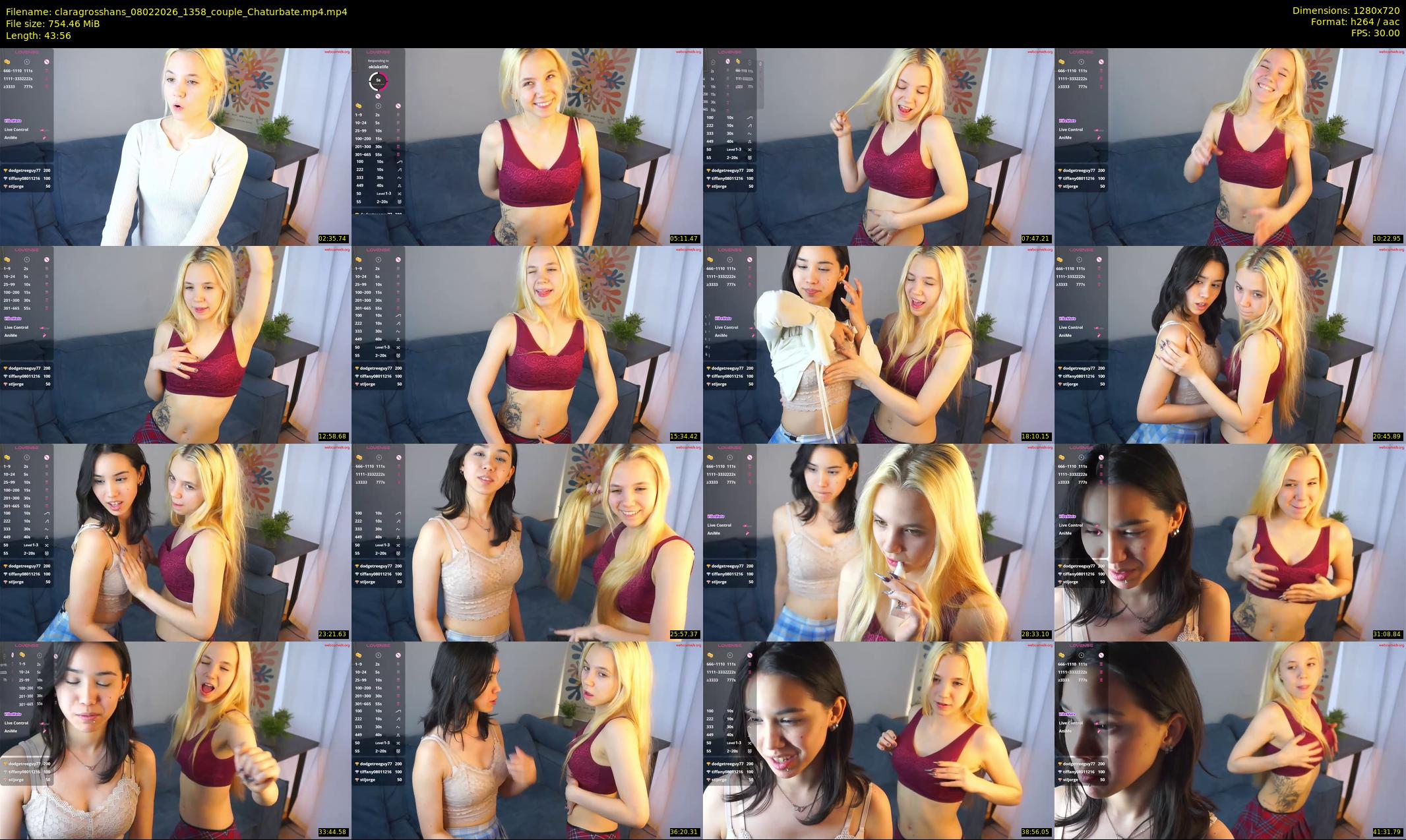 claragrosshans — 44 minute Chaturbate female cam show recording, 720p, Feb 8, 2026