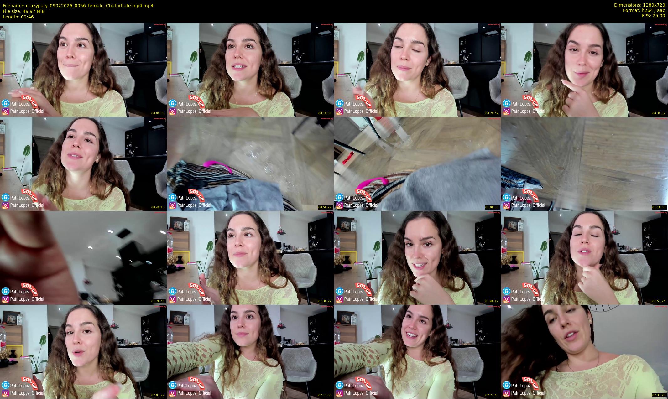crazypaty — 3 minute Chaturbate female cam show recording, 720p, Feb 9, 2026