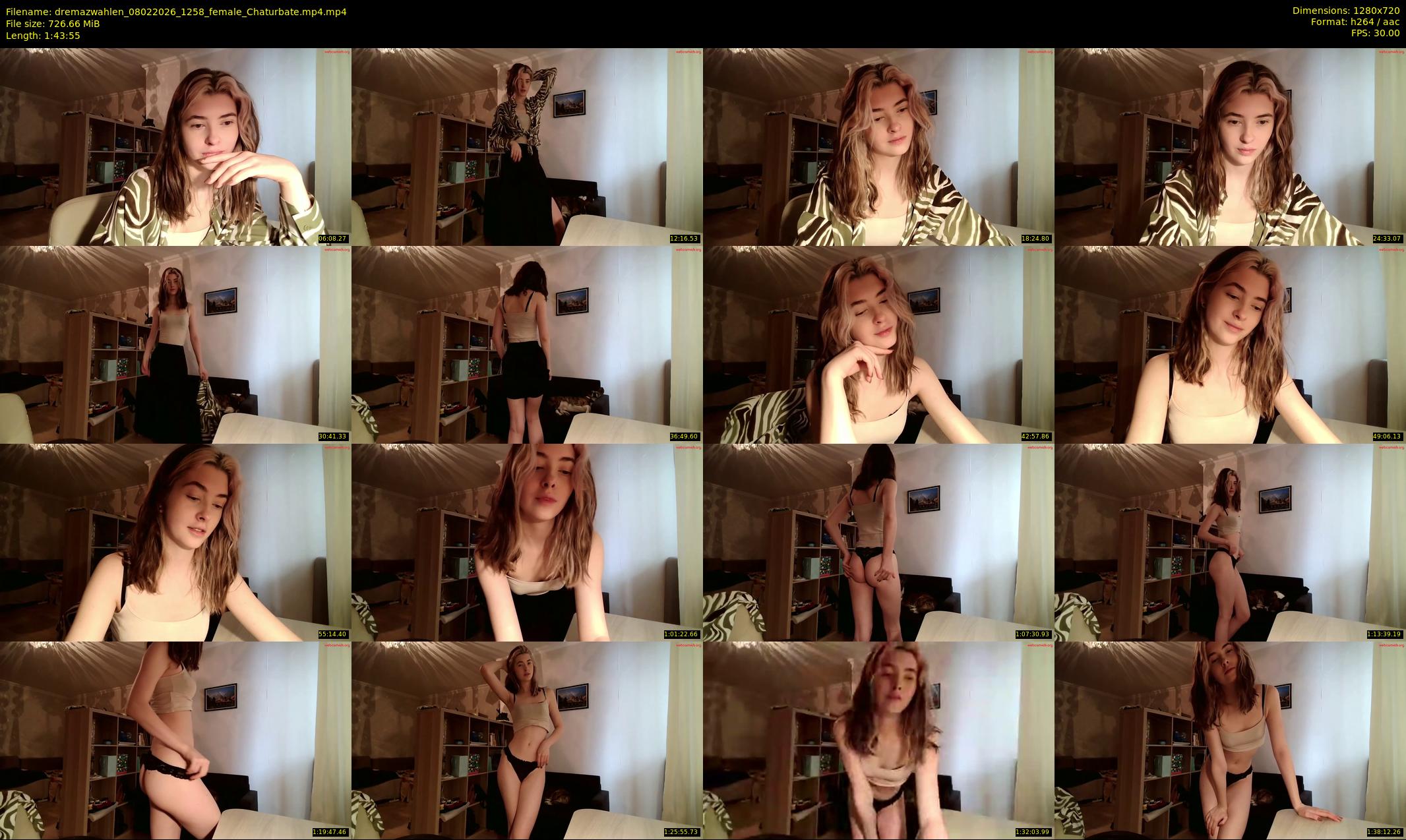 dremazwahlen — 104 minute Chaturbate female cam show recording, 720p, Feb 8, 2026