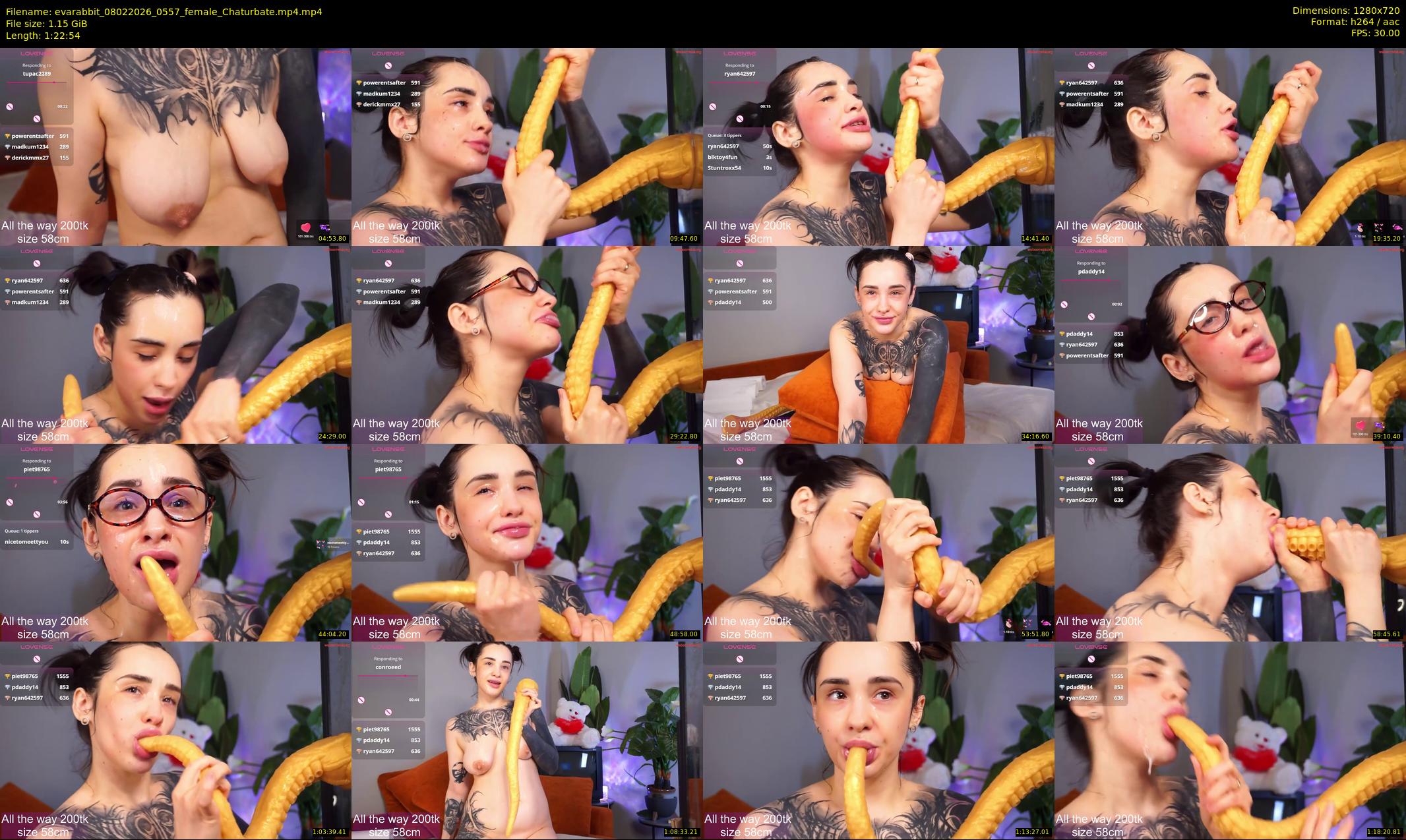 evarabbit — 83 minute Chaturbate female cam show recording, 720p, Feb 8, 2026