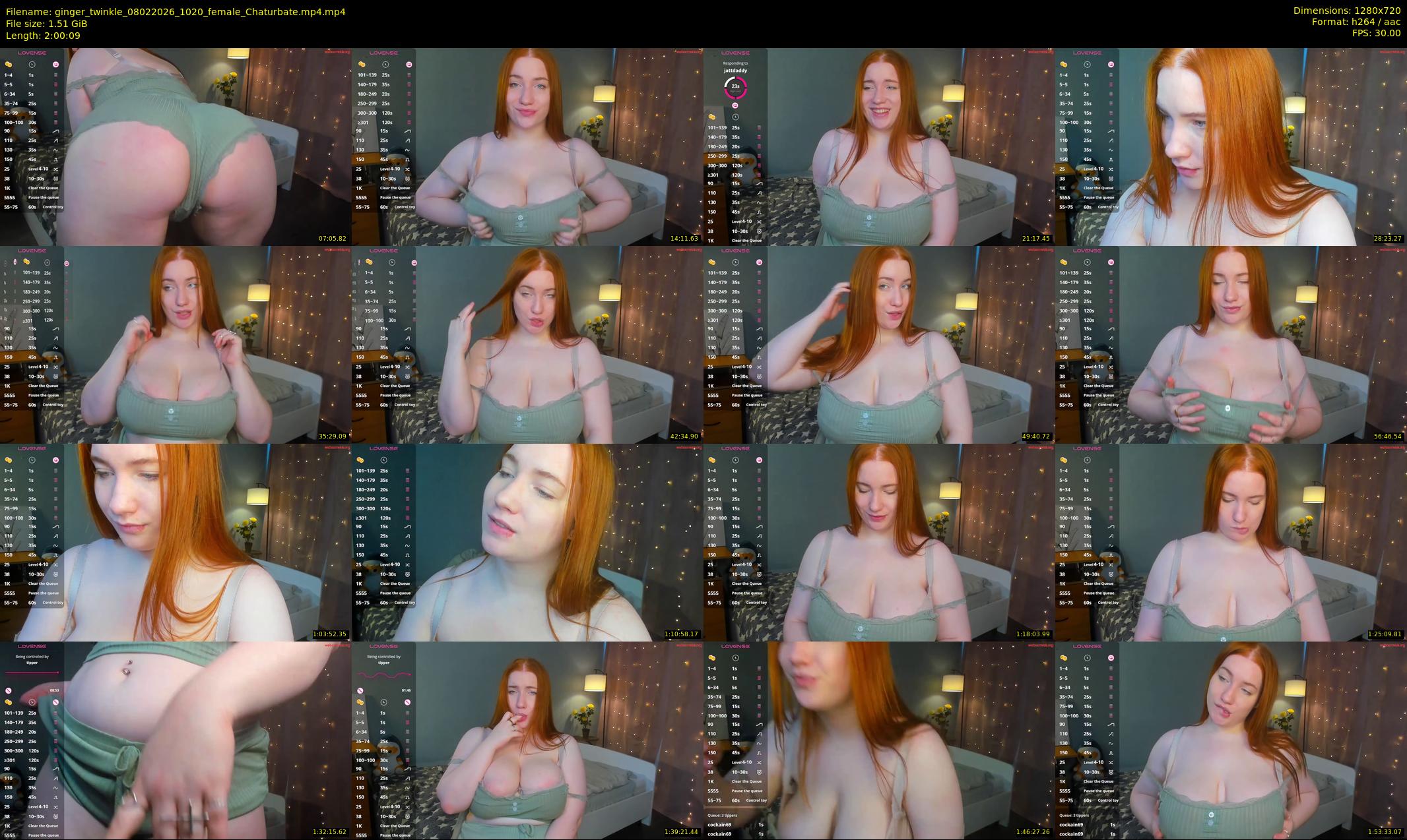 ginger_twinkle — 121 minute Chaturbate female cam show recording, 720p, Feb 8, 2026