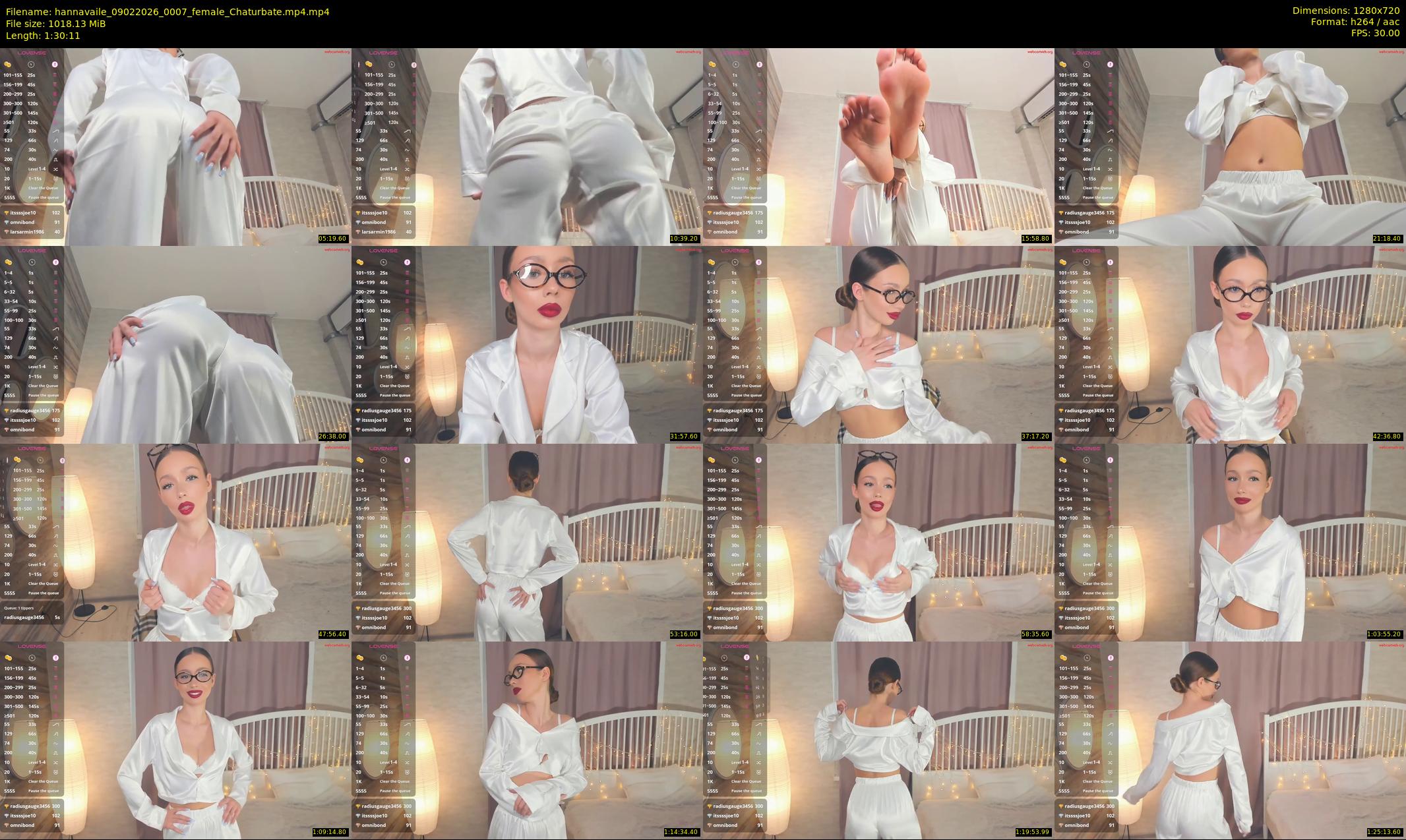 hannavaile — 91 minute Chaturbate female cam show recording, 720p, Feb 9, 2026