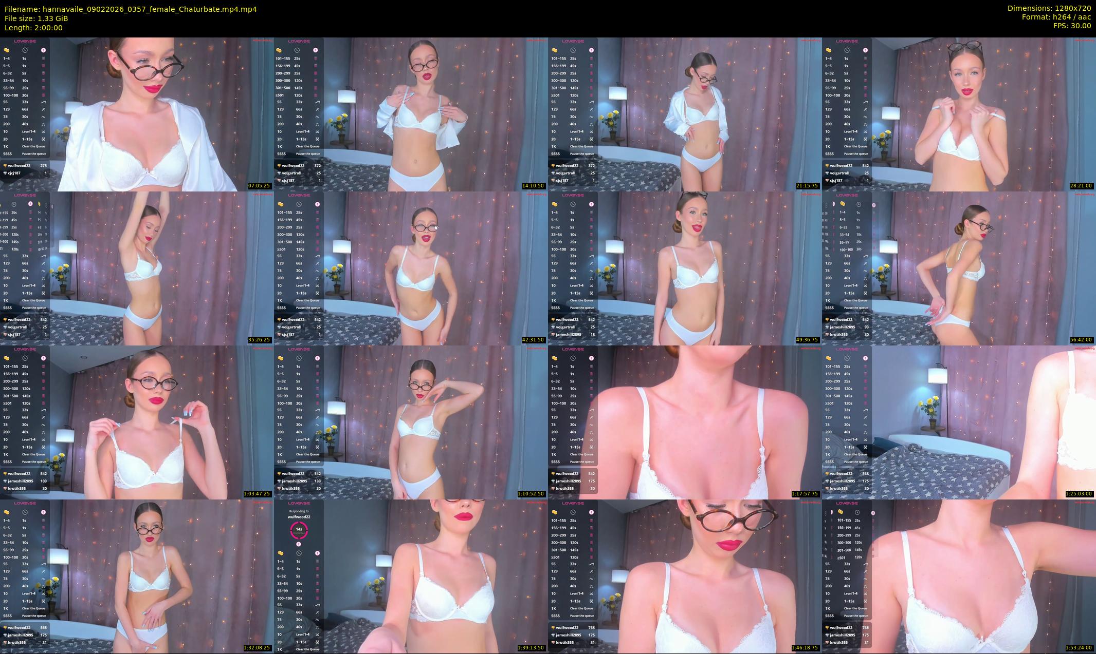 hannavaile — 120 minute Chaturbate female cam show recording, 720p, Feb 9, 2026