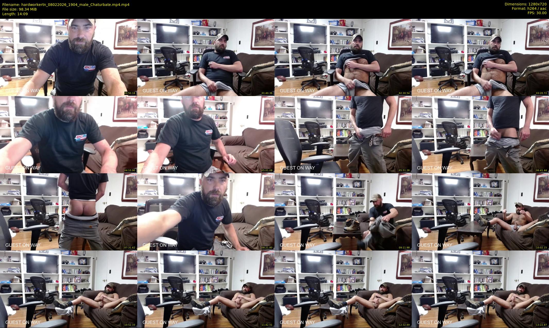 hardworkertn — 15 minute Chaturbate male cam show recording, 720p, Feb 8, 2026