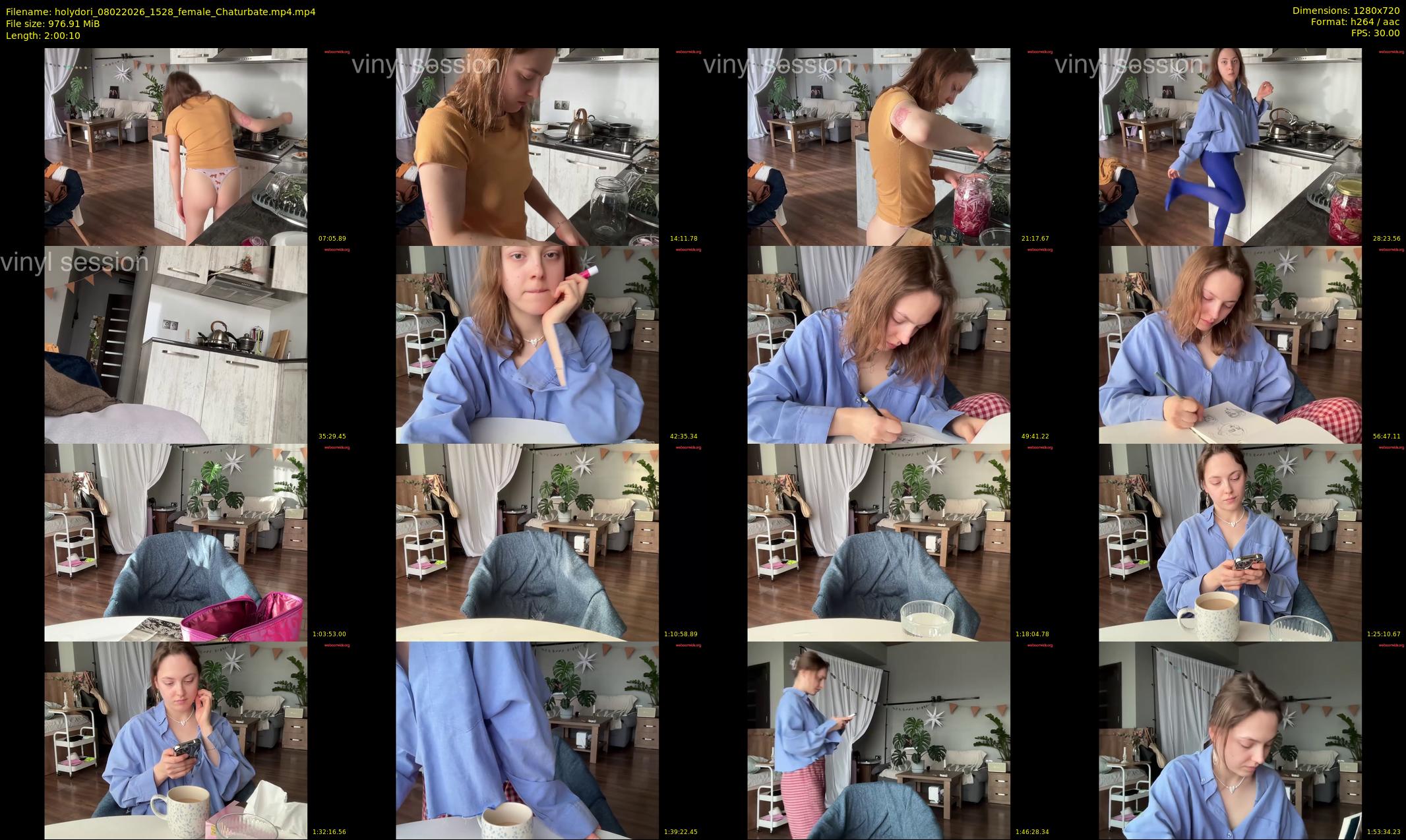 holydori — 121 minute Chaturbate female cam show recording, 720p, Feb 8, 2026