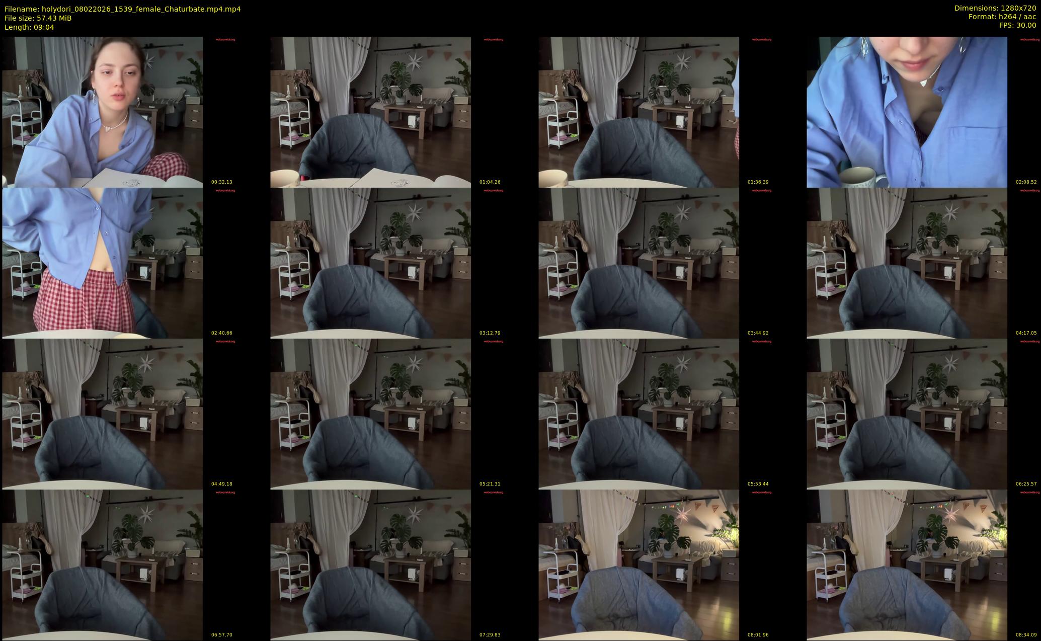 holydori — 10 minute Chaturbate female cam show recording, 720p, Feb 8, 2026