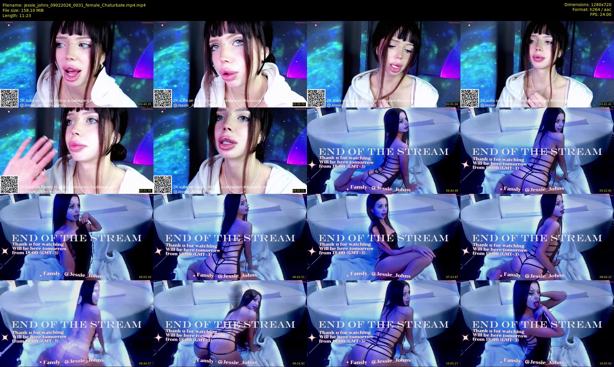 jessie_johns — 12 minute Chaturbate female cam show recording, 720p, Feb 9, 2026