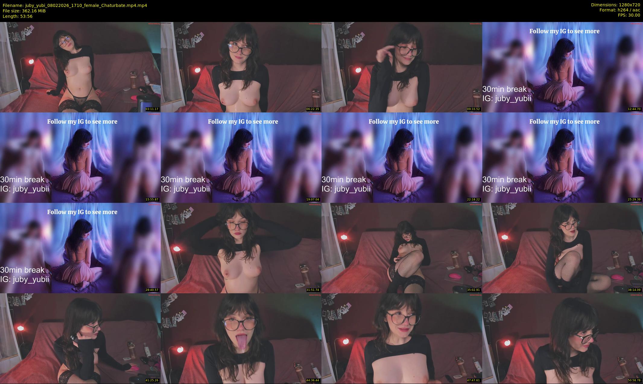 juby_yubi — 54 minute Chaturbate female cam show recording, 720p, Feb 8, 2026