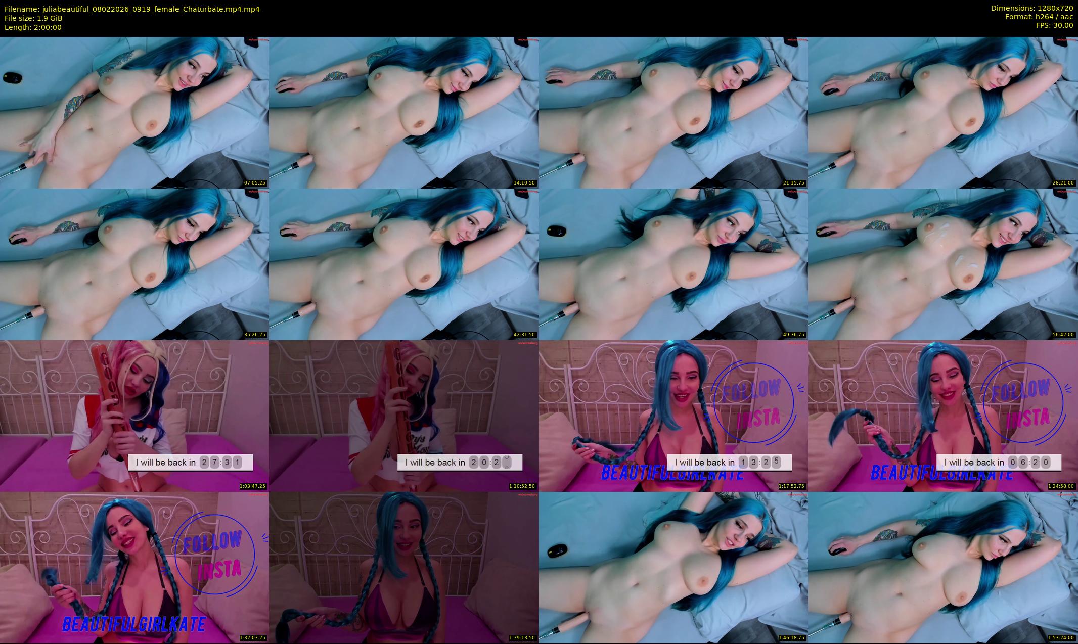 juliabeautiful — 120 minute Chaturbate female cam show recording, 720p, Feb 8, 2026