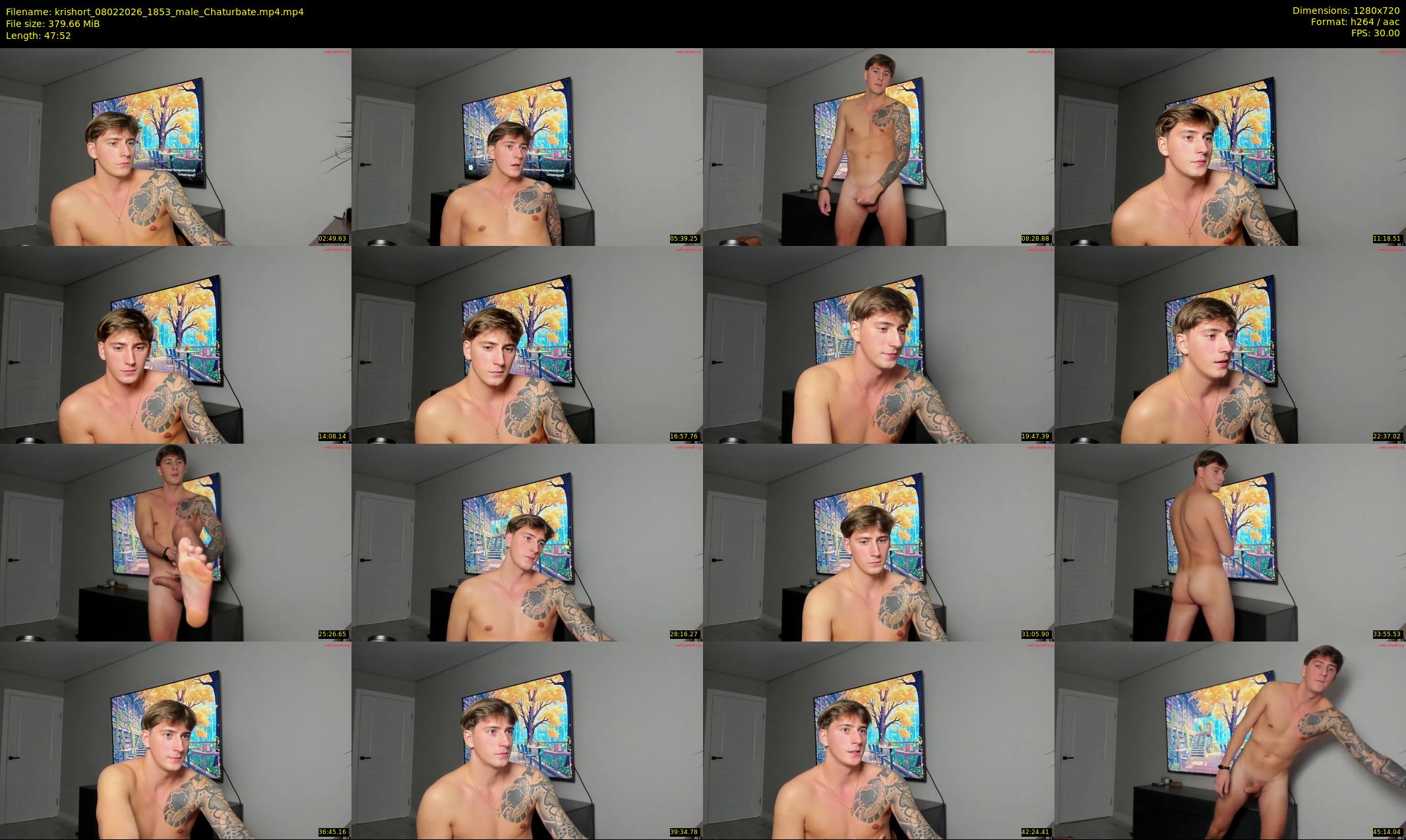 krishort — 48 minute Chaturbate male cam show recording, 720p, Feb 8, 2026