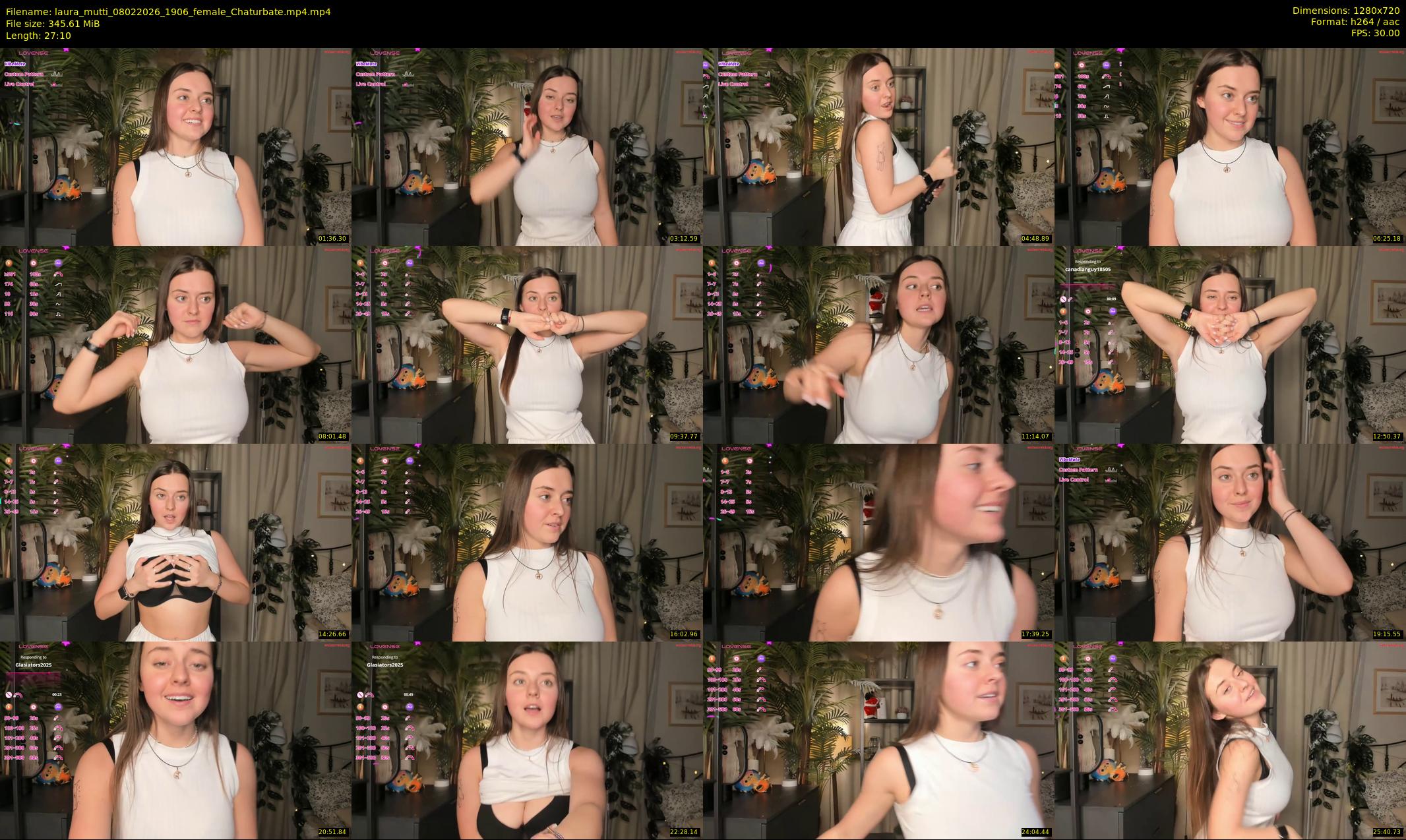 laura_mutti — 28 minute Chaturbate female cam show recording, 720p, Feb 8, 2026