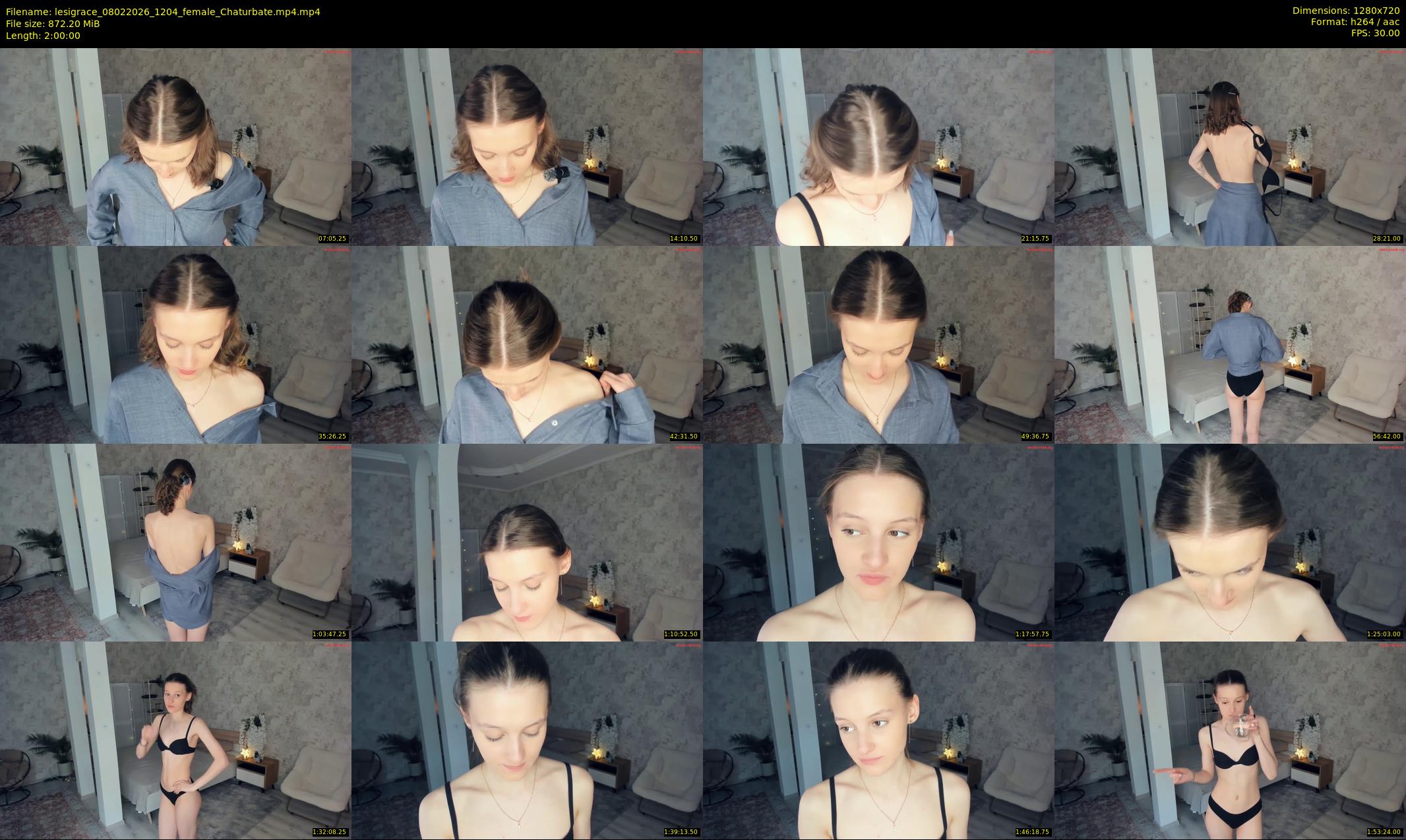 lesigrace — 120 minute Chaturbate female cam show recording, 720p, Feb 8, 2026