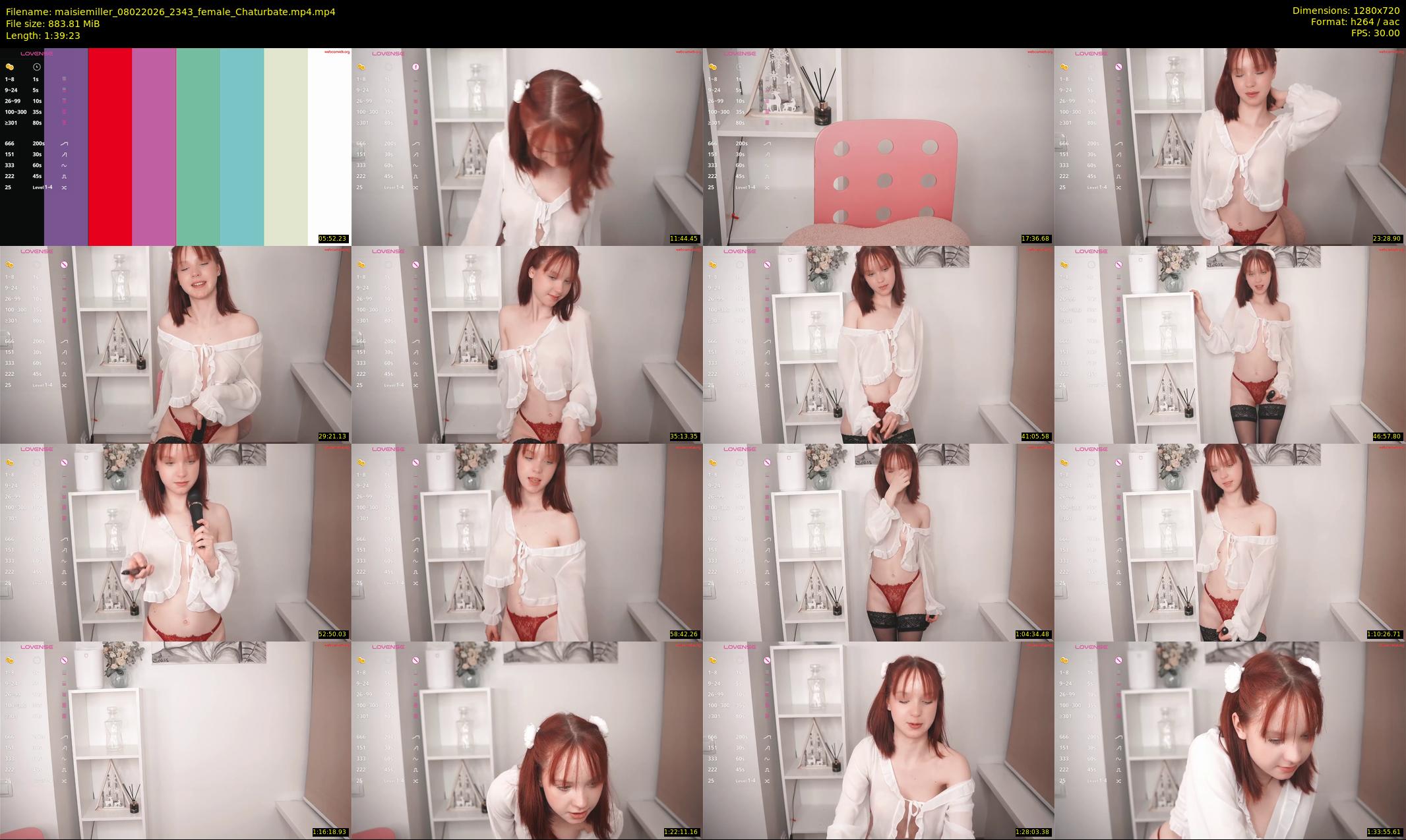 maisiemiller — 100 minute Chaturbate female cam show recording, 720p, Feb 8, 2026