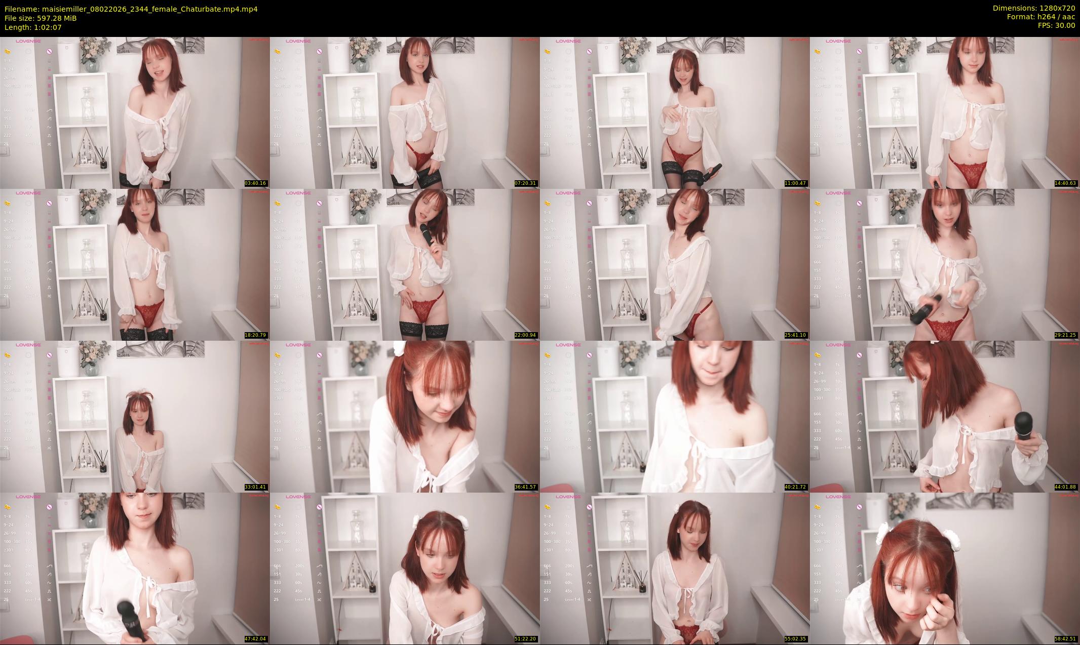 maisiemiller — 63 minute Chaturbate female cam show recording, 720p, Feb 8, 2026