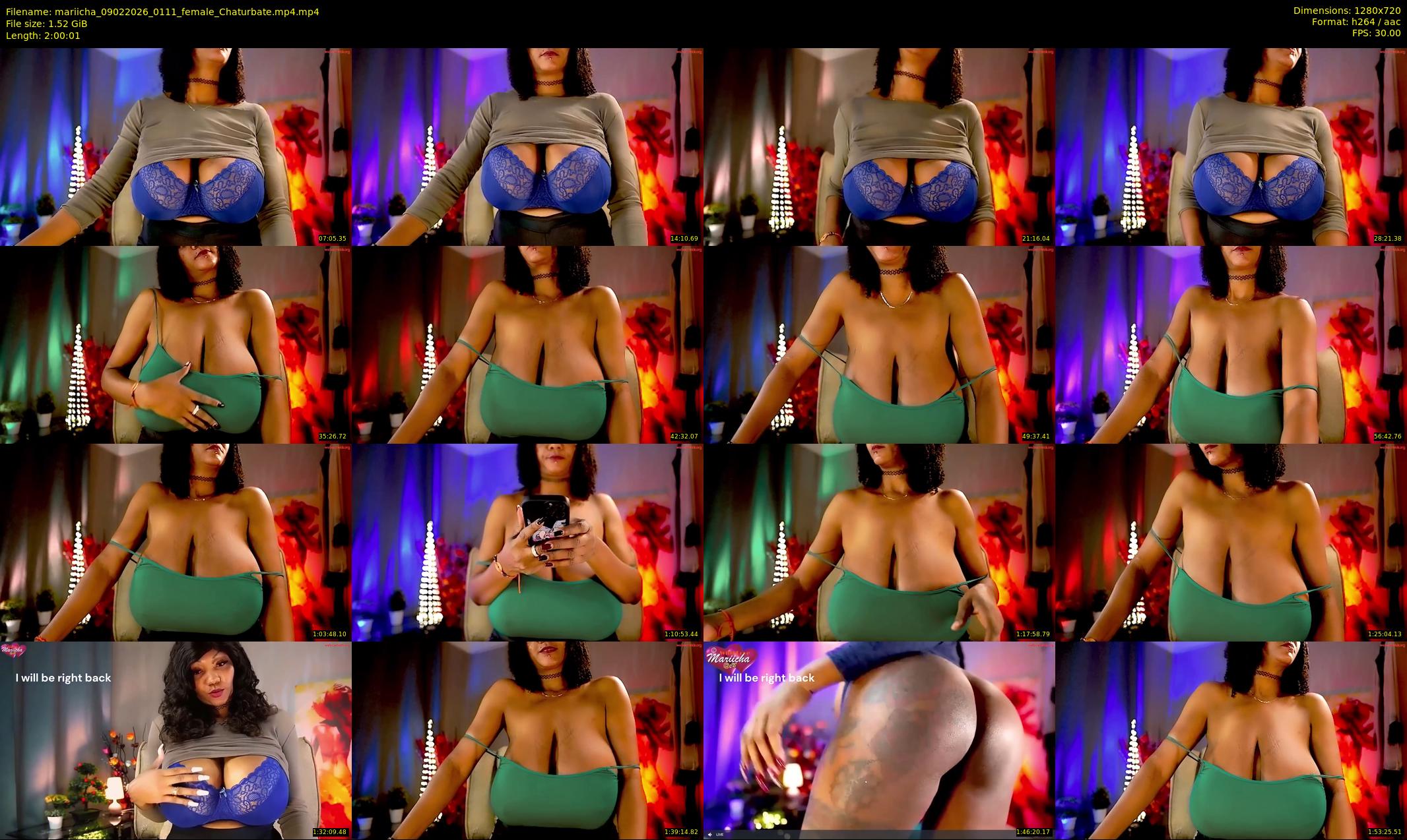 mariicha — 121 minute Chaturbate female cam show recording, 720p, Feb 9, 2026