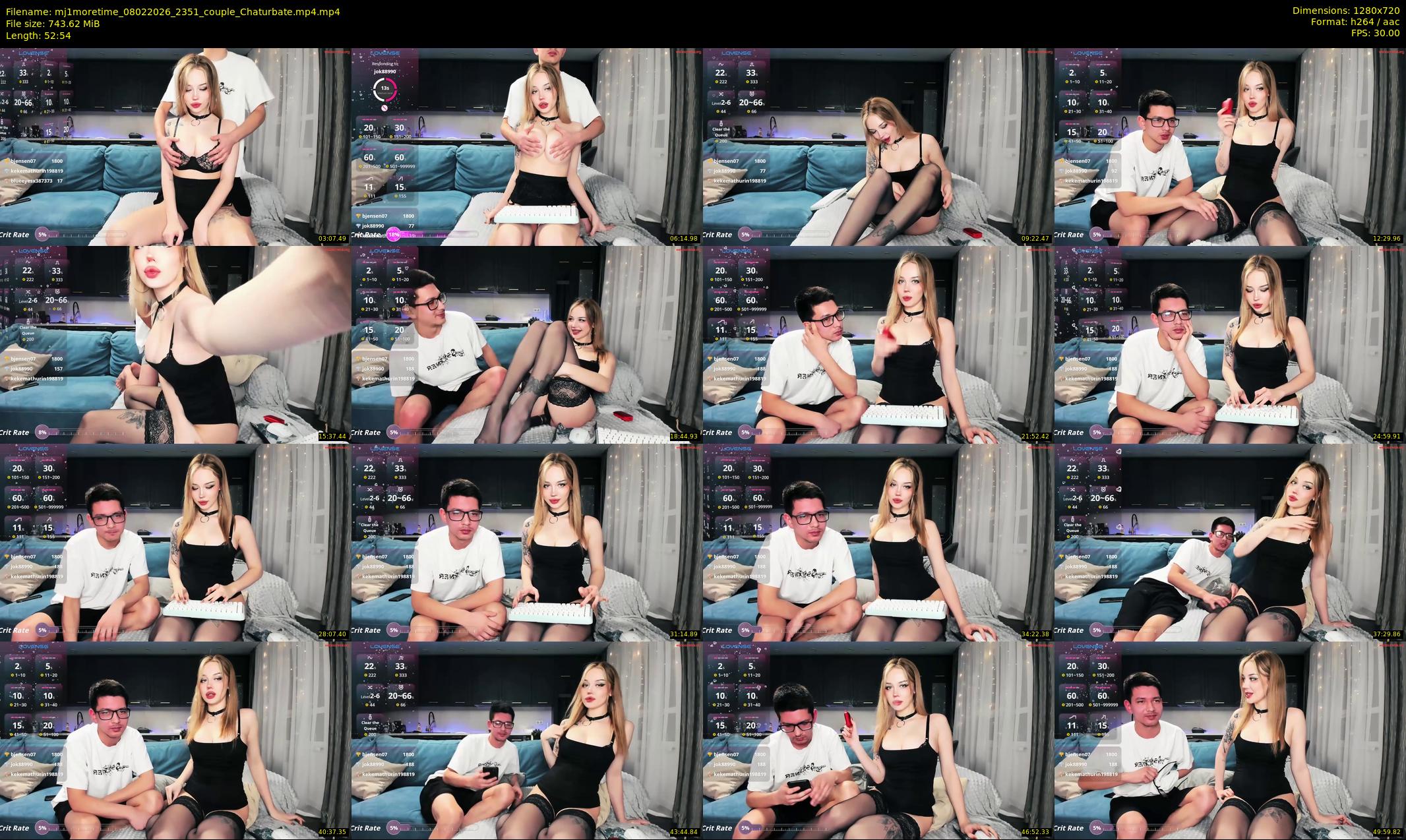 mj1moretime — 53 minute Chaturbate couple cam show recording, 720p, Feb 8, 2026
