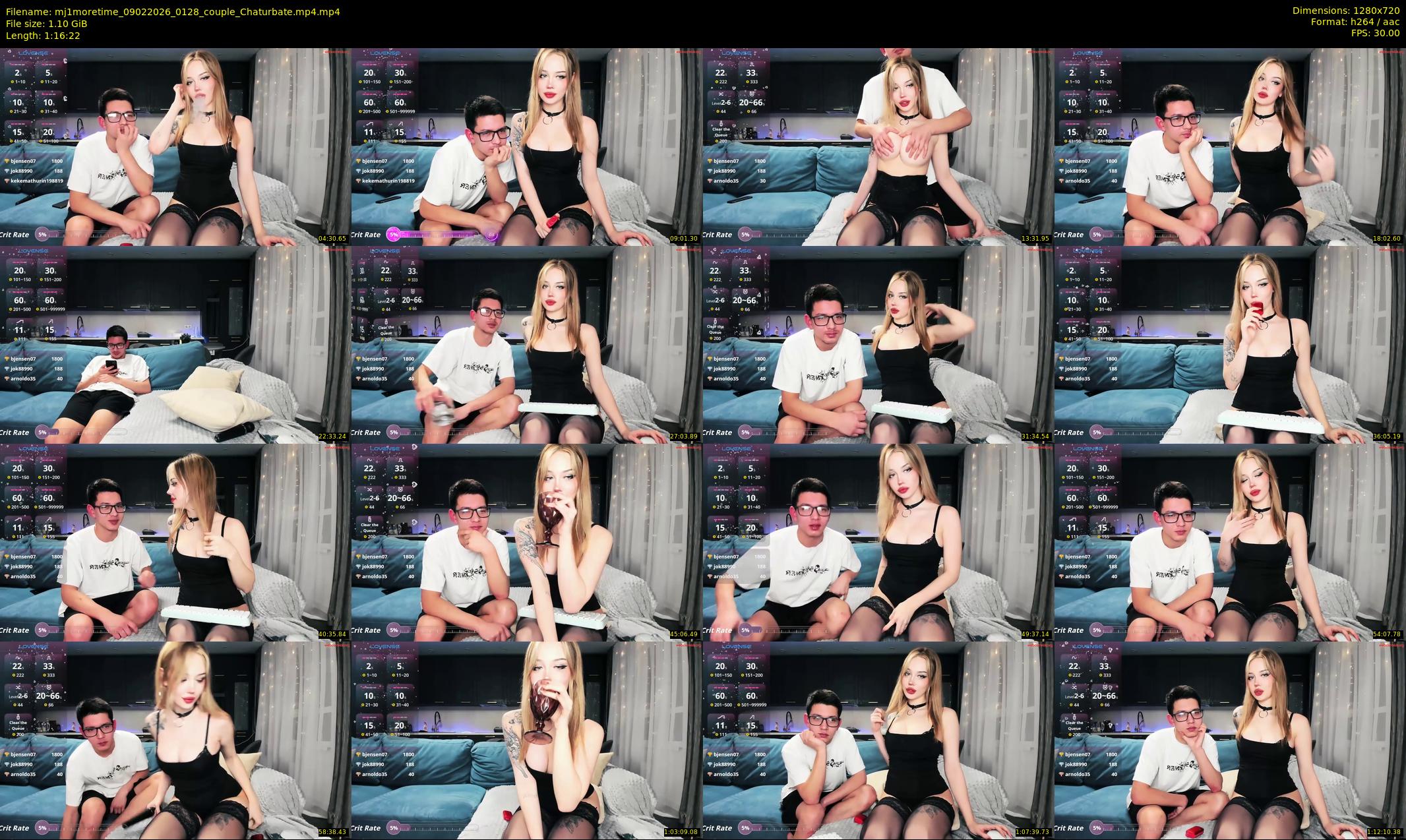 mj1moretime — 77 minute Chaturbate couple cam show recording, 720p, Feb 9, 2026