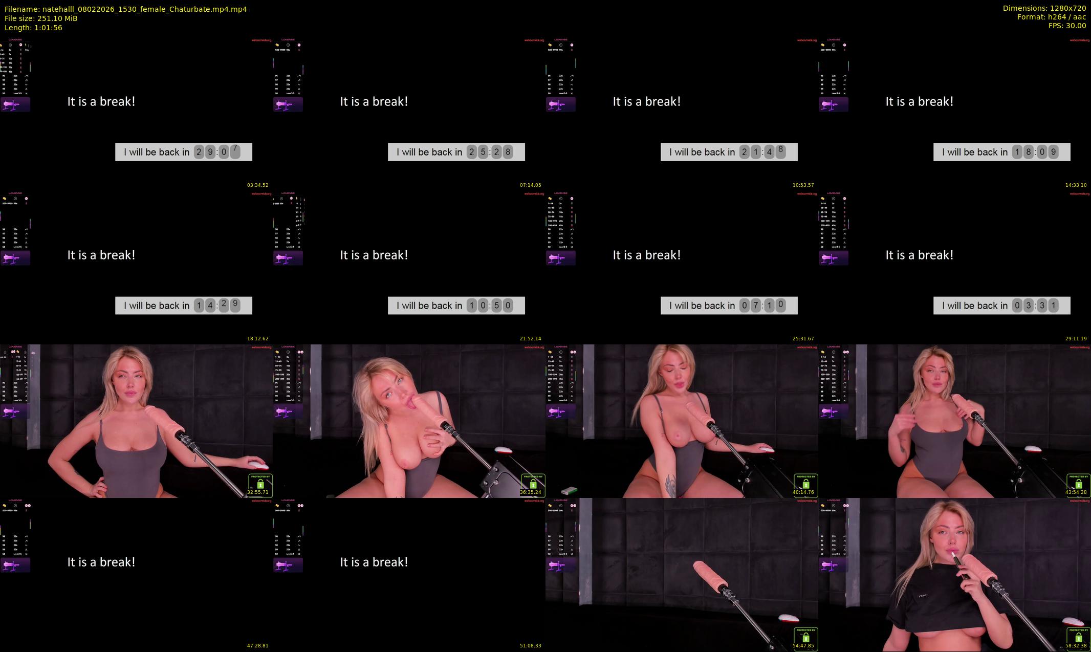 natehalll — 62 minute Chaturbate female cam show recording, 720p, Feb 8, 2026
