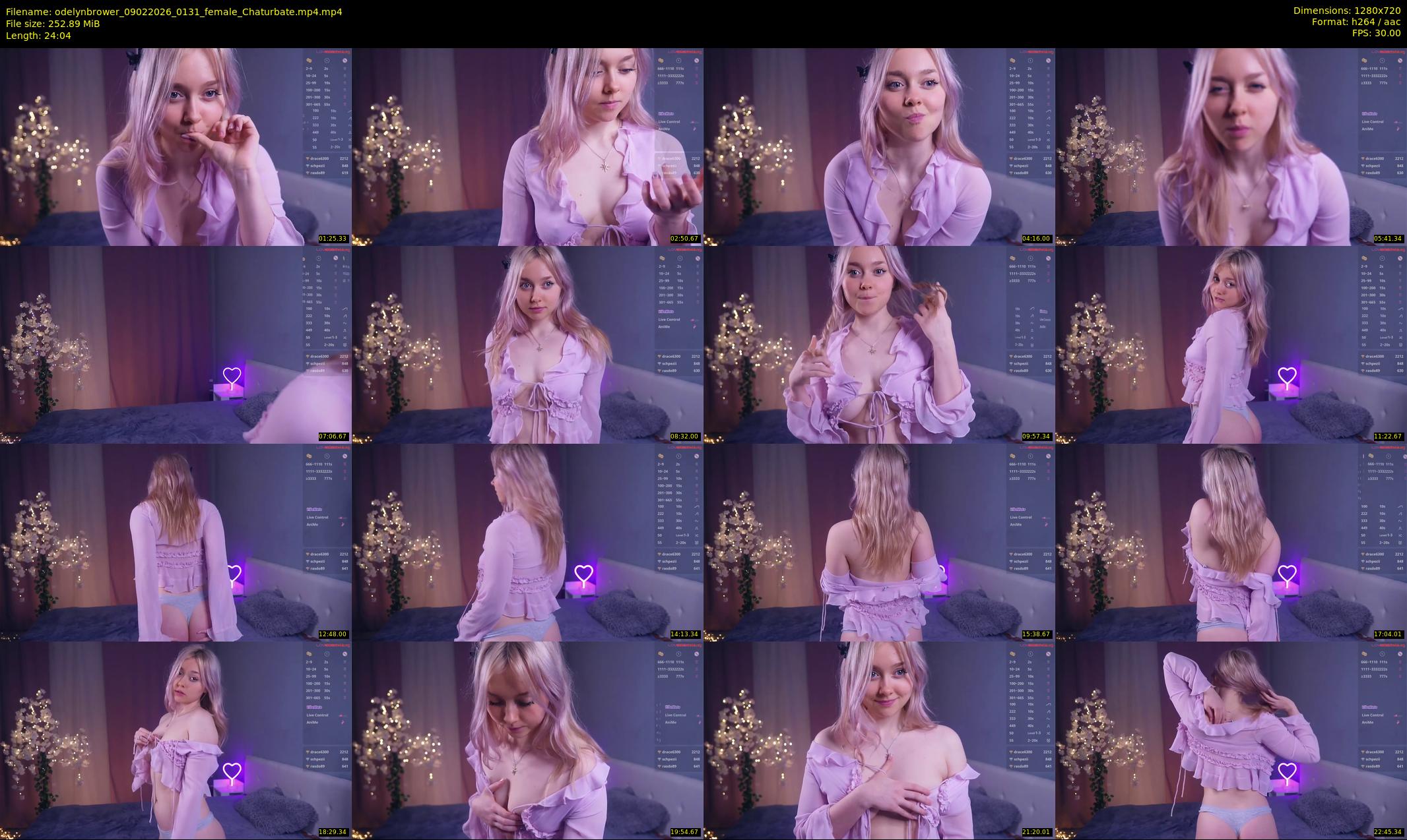 odelynbrower — 25 minute Chaturbate female cam show recording, 720p, Feb 9, 2026
