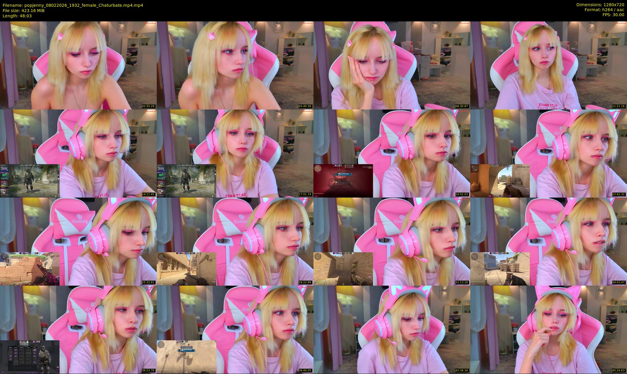 popjenny — 49 minute Chaturbate female cam show recording, 720p, Feb 8, 2026