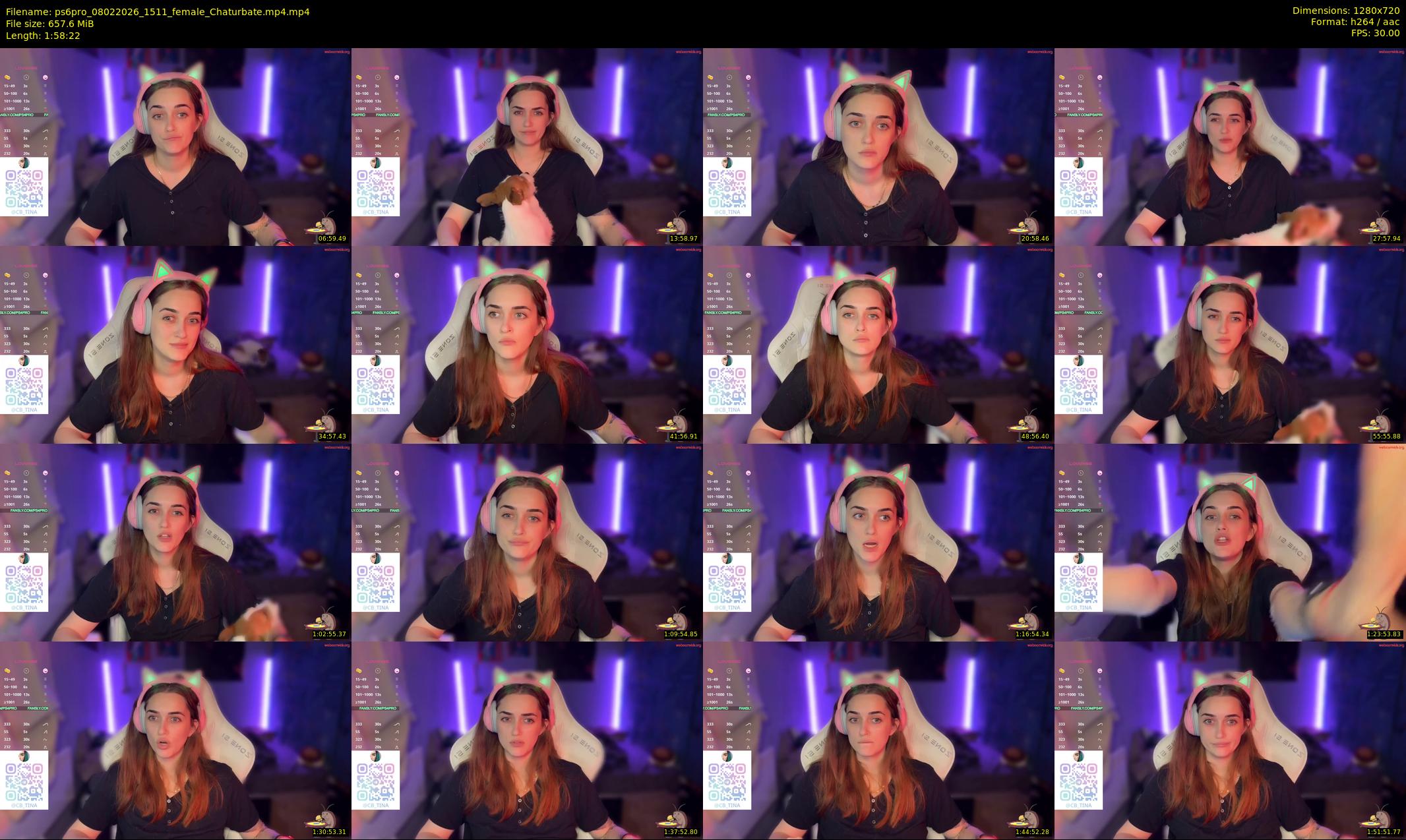 ps6pro — 119 minute Chaturbate female cam show recording, 720p, Feb 8, 2026