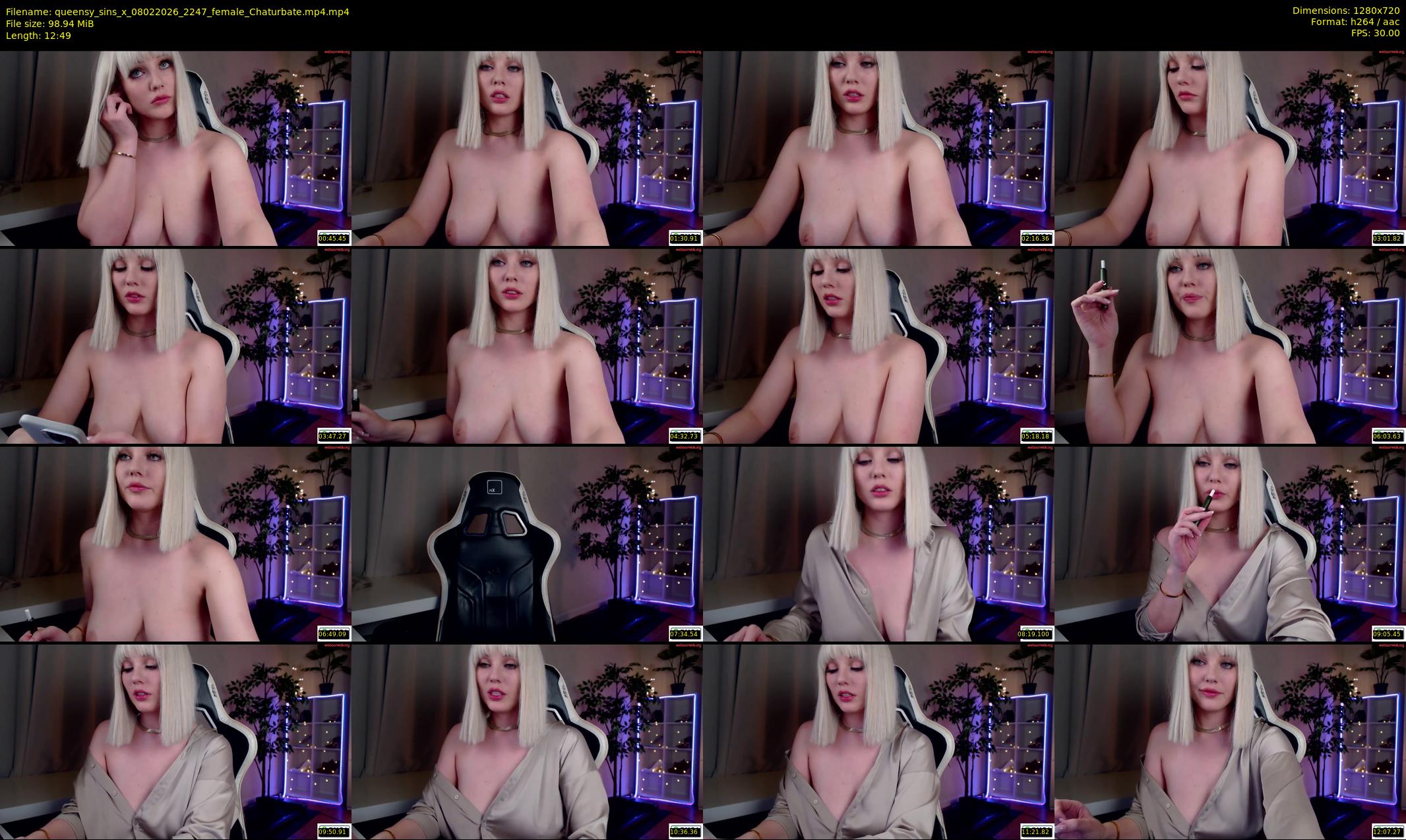 queensy_sins_x — 13 minute Chaturbate female cam show recording, 720p, Feb 8, 2026