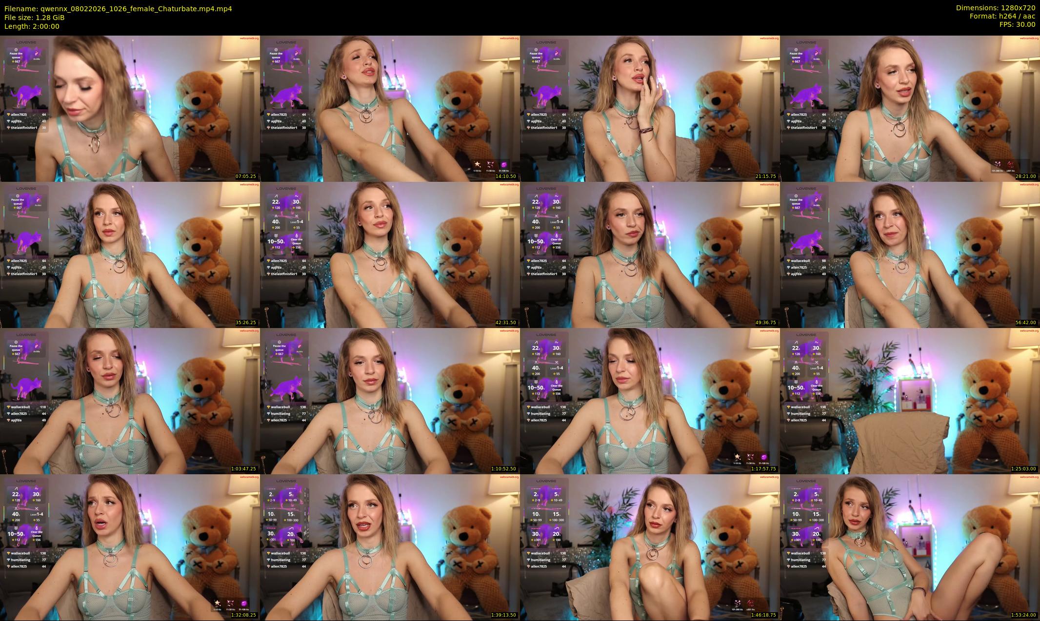 qwennx — 120 minute Chaturbate female cam show recording, 720p, Feb 8, 2026