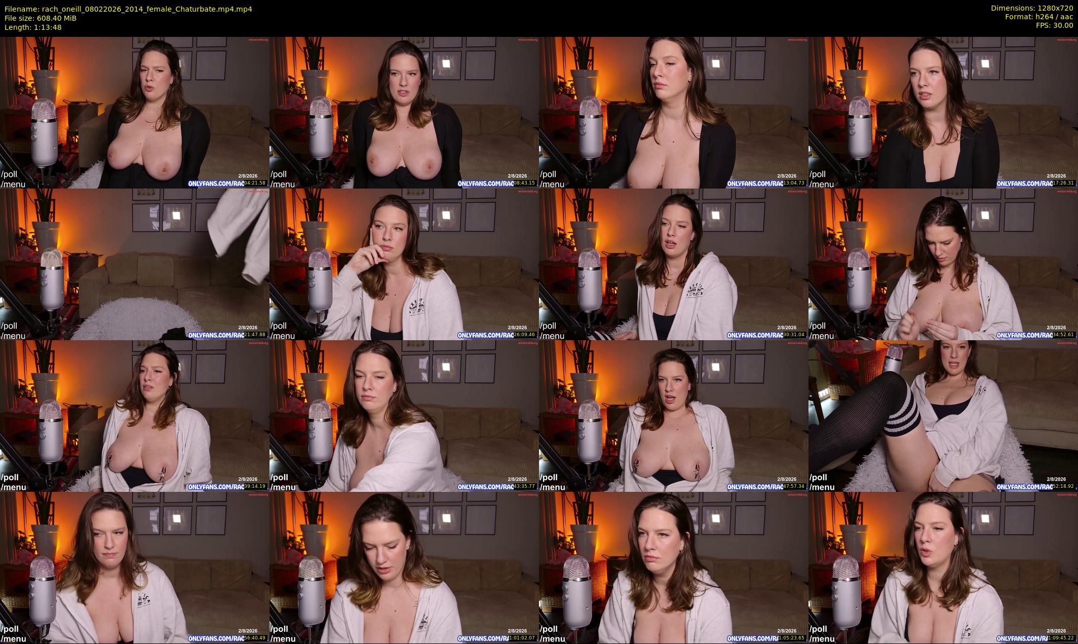 rach_oneill — 74 minute Chaturbate female cam show recording, 720p, Feb 8, 2026
