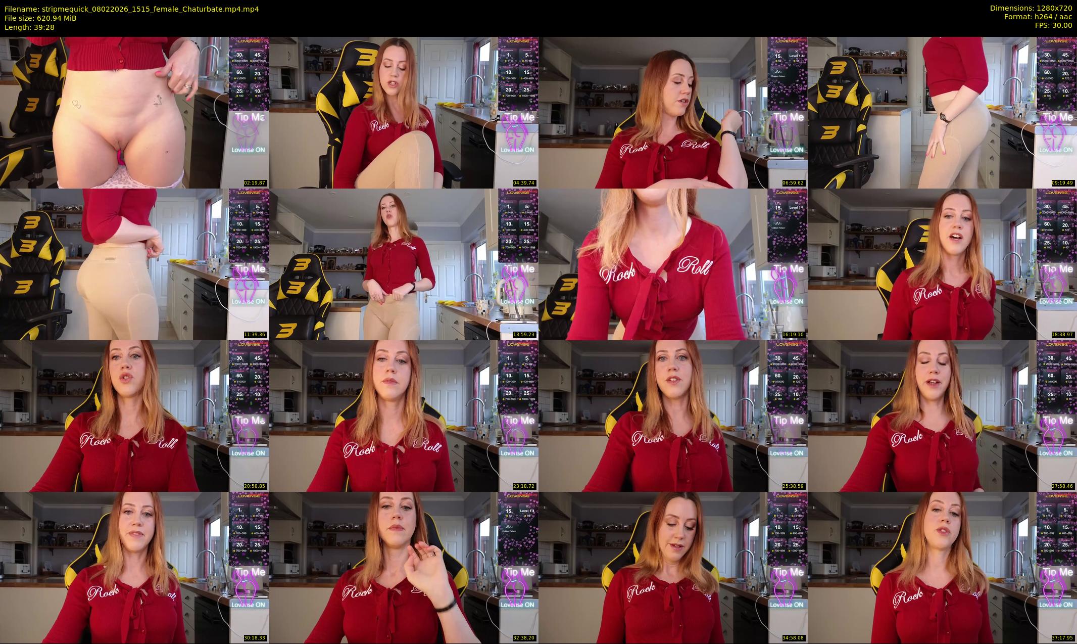 stripmequick — 40 minute Chaturbate female cam show recording, 720p, Feb 8, 2026