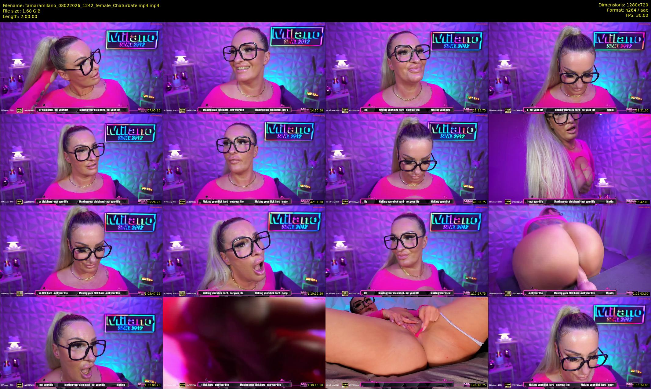 tamaramilano — 120 minute Chaturbate female cam show recording, 720p, Feb 8, 2026