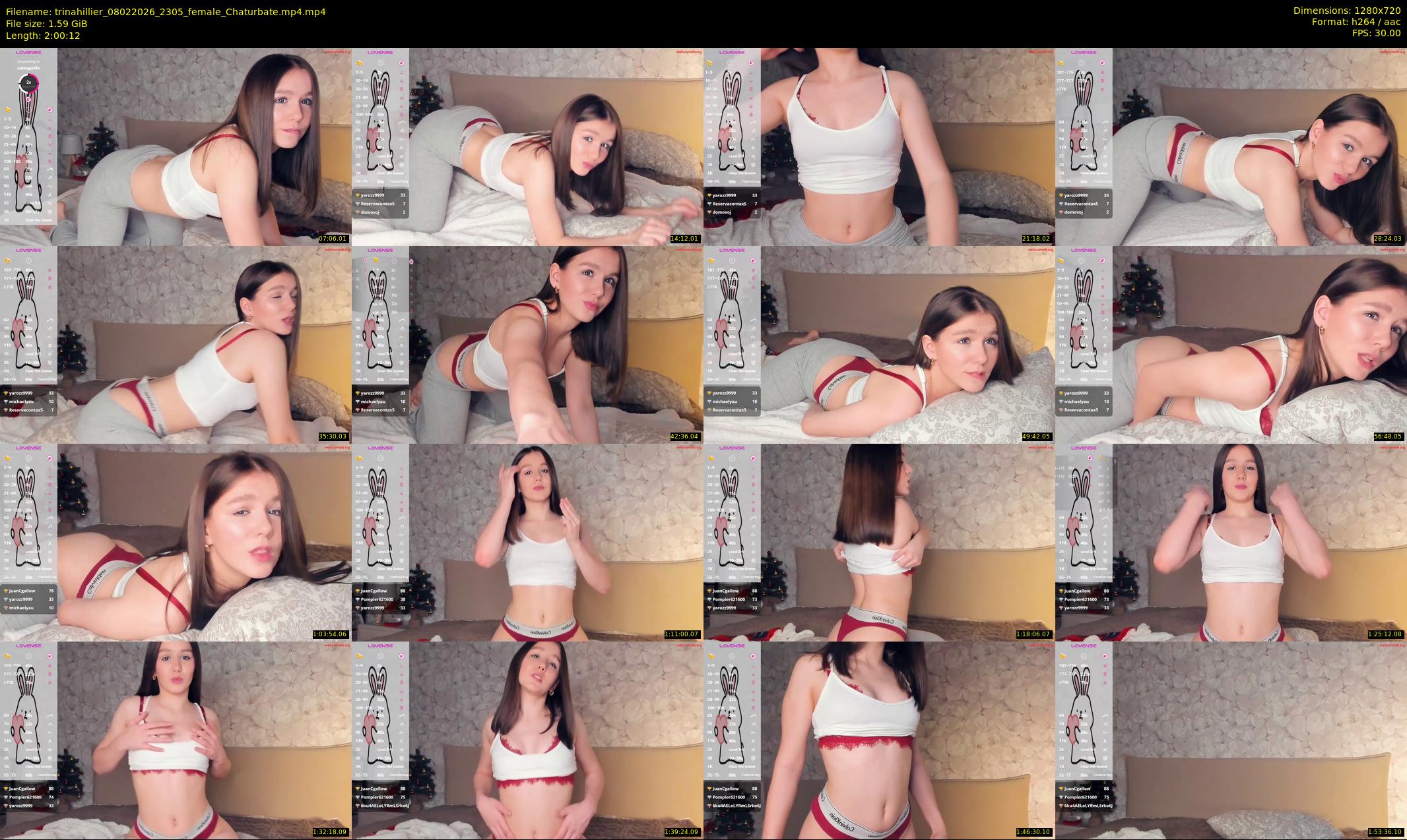 trinahillier — 121 minute Chaturbate female cam show recording, 720p, Feb 8, 2026
