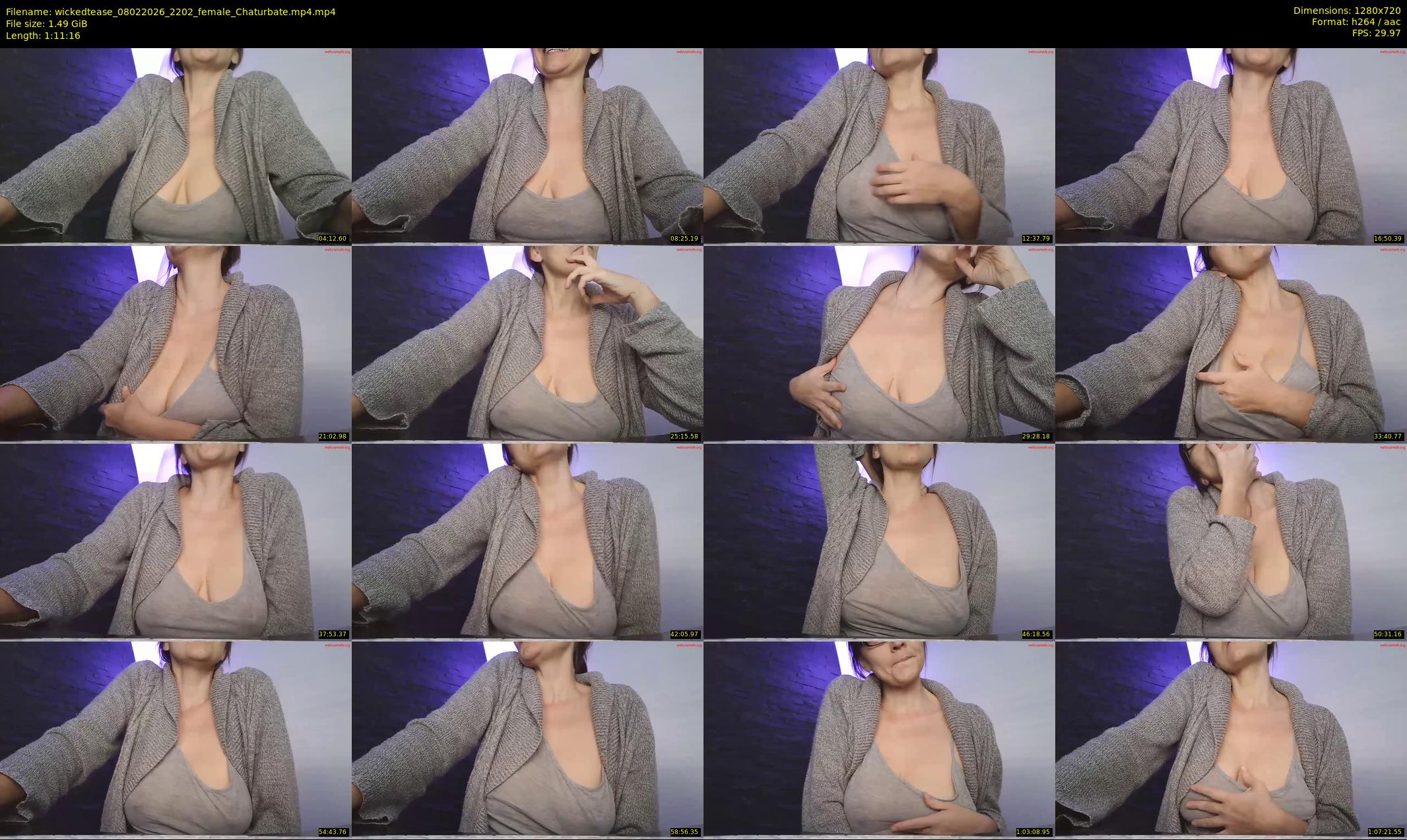 wickedtease — 72 minute Chaturbate female cam show recording, 720p, Feb 8, 2026