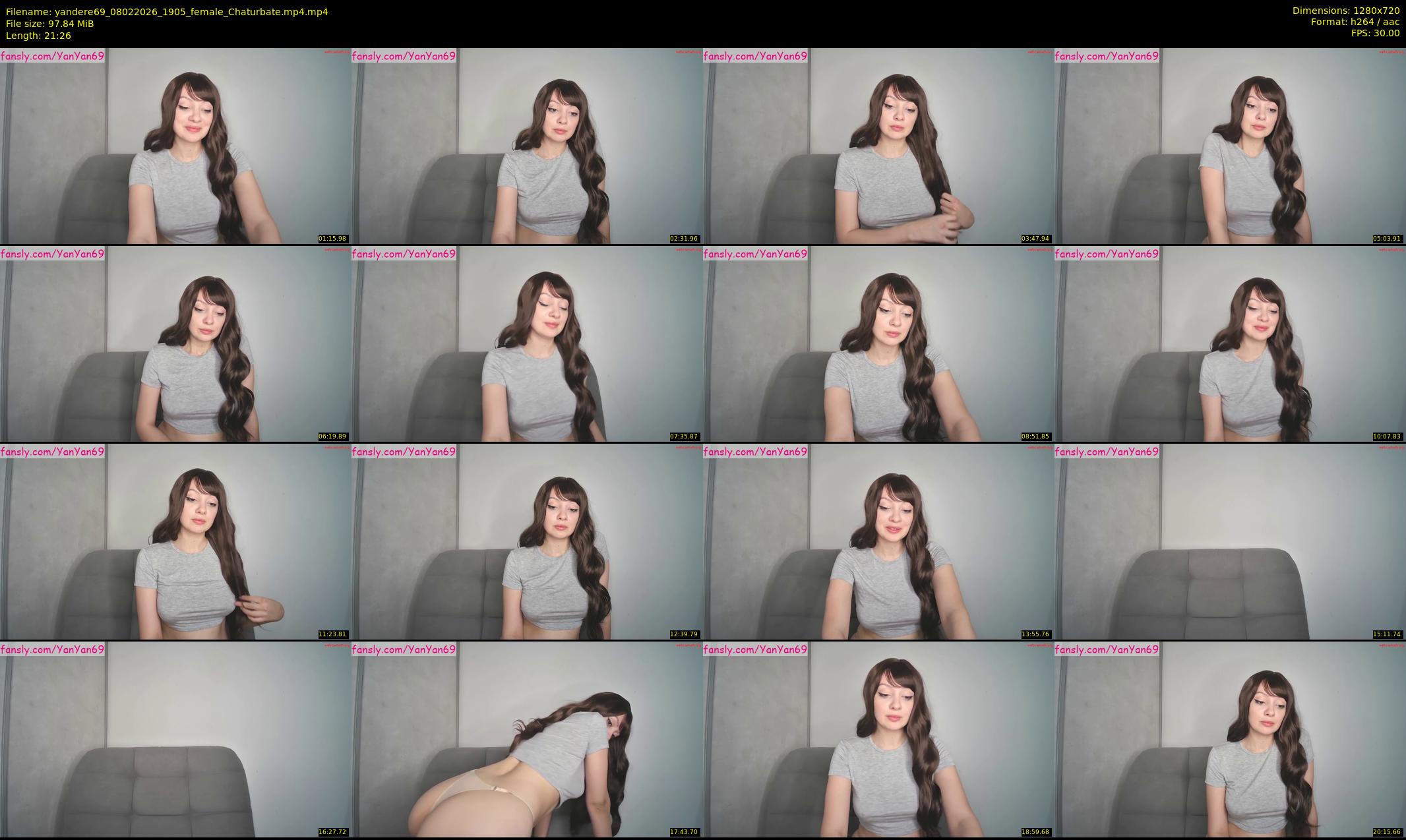 yandere69 — 22 minute Chaturbate female cam show recording, 720p, Feb 8, 2026