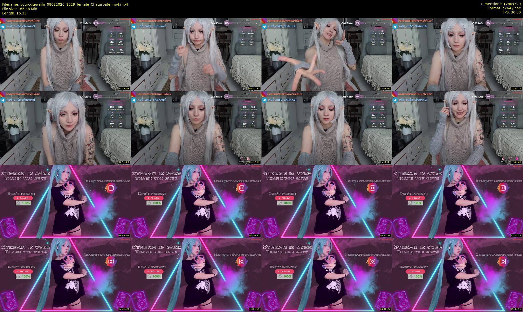 yourcutewaifu — 17 minute Chaturbate female cam show recording, 720p, Feb 8, 2026