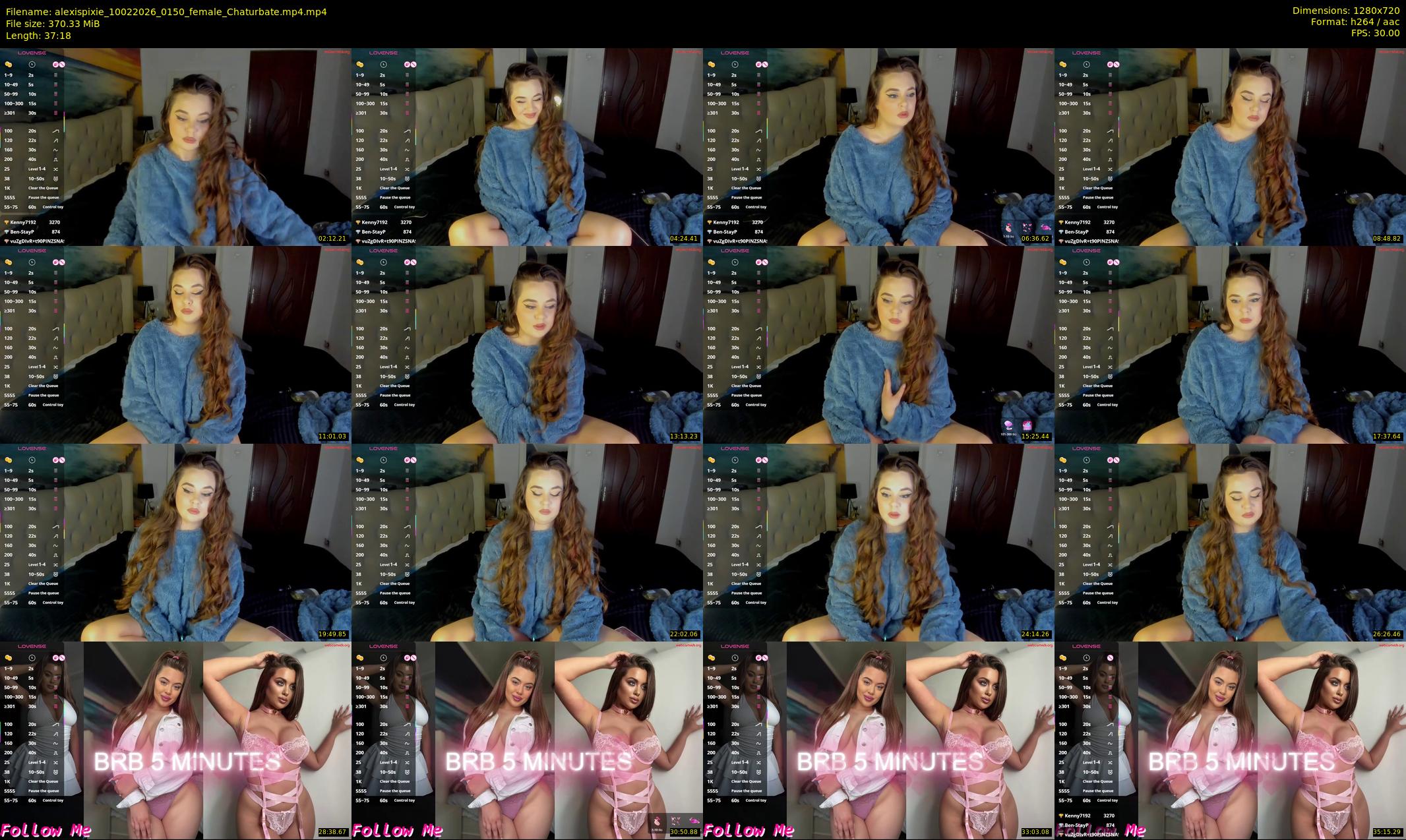 alexispixie — 38 minute Chaturbate female cam show recording, 720p, Feb 10, 2026