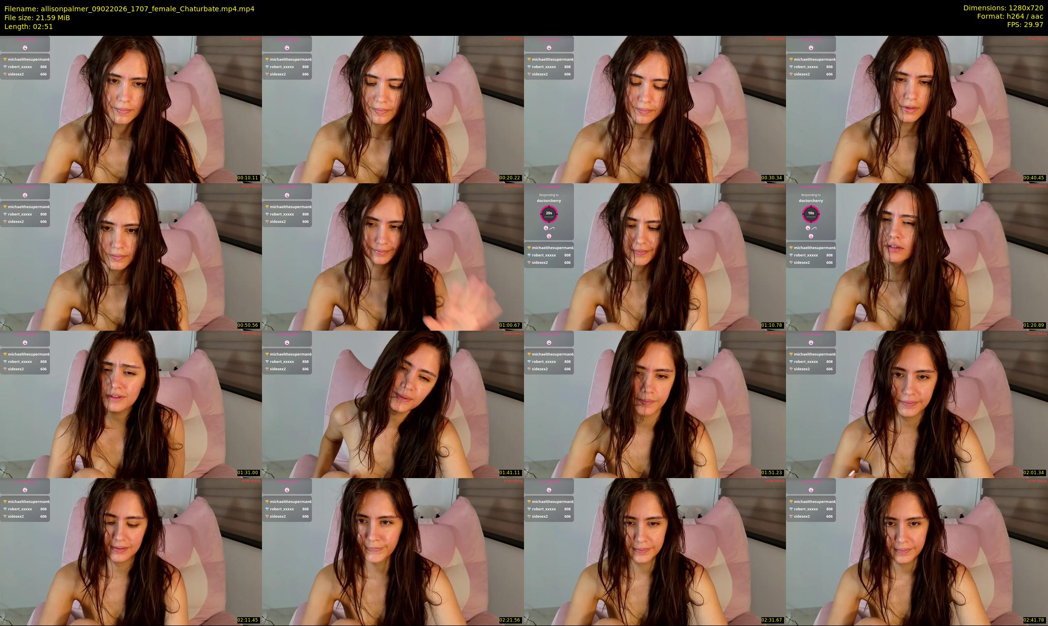 allisonpalmer — 3 minute Chaturbate female cam show recording, 720p, Feb 9, 2026