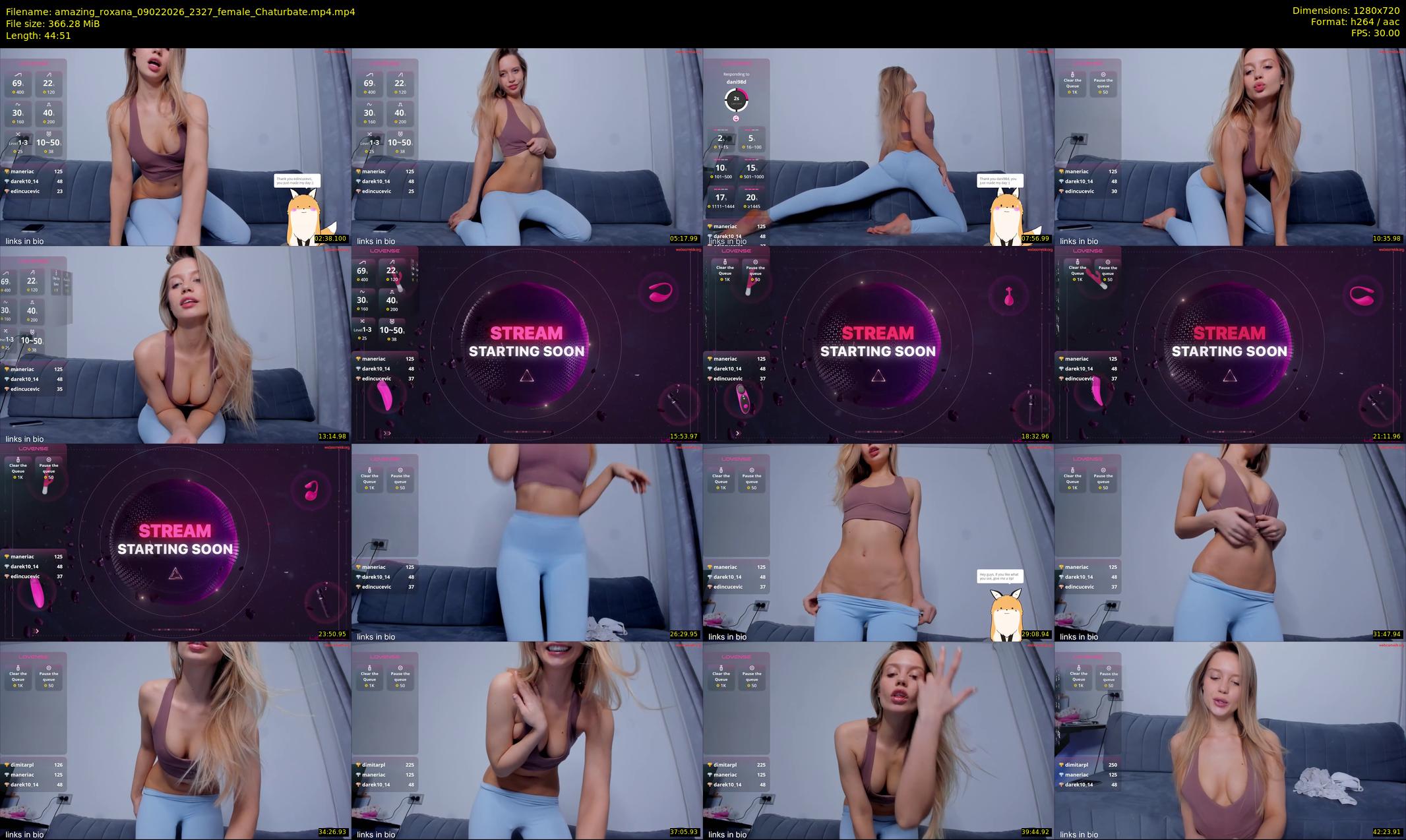 amazing_roxana — 45 minute Chaturbate female cam show recording, 720p, Feb 9, 2026