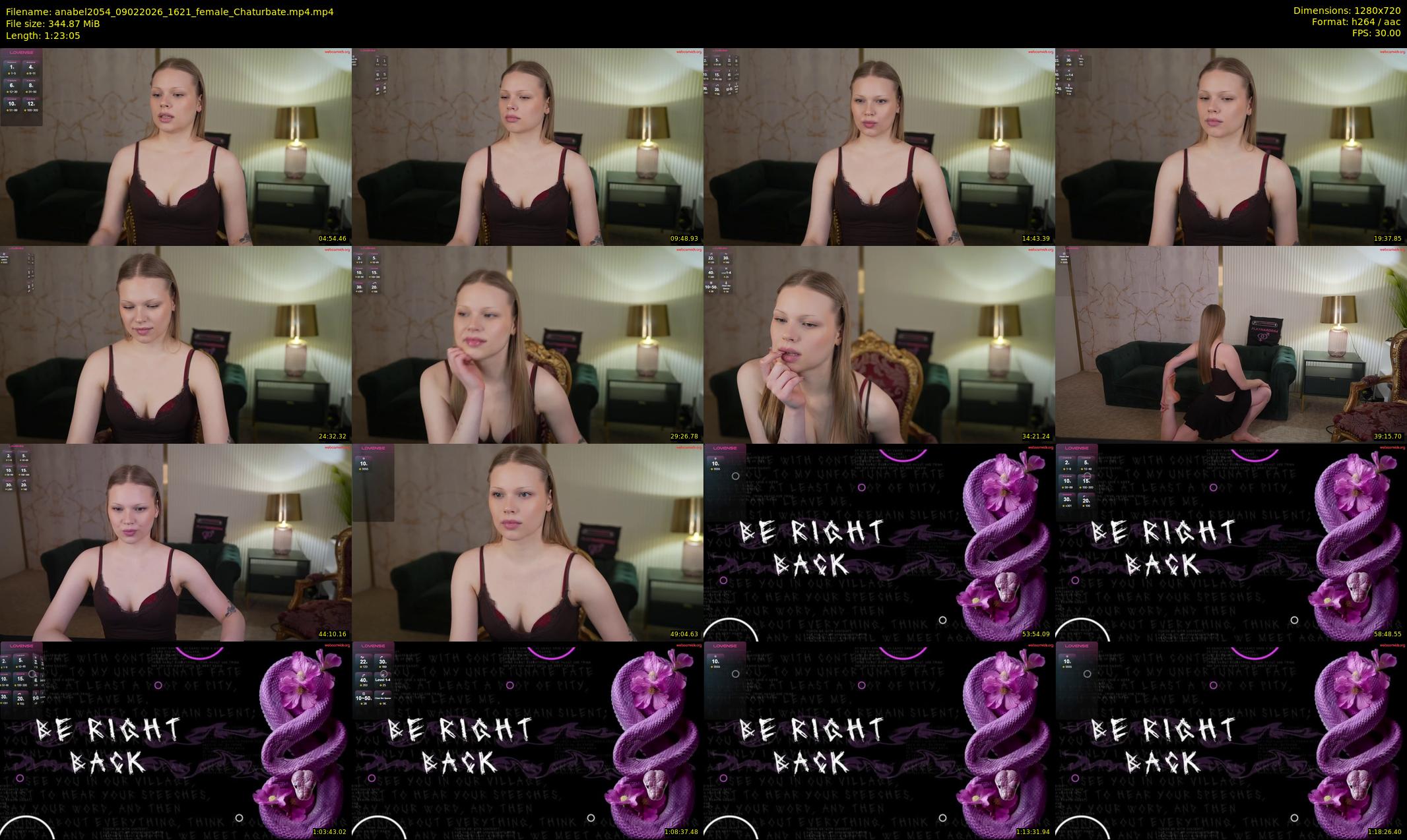 anabel2054 — 84 minute Chaturbate female cam show recording, 720p, Feb 9, 2026