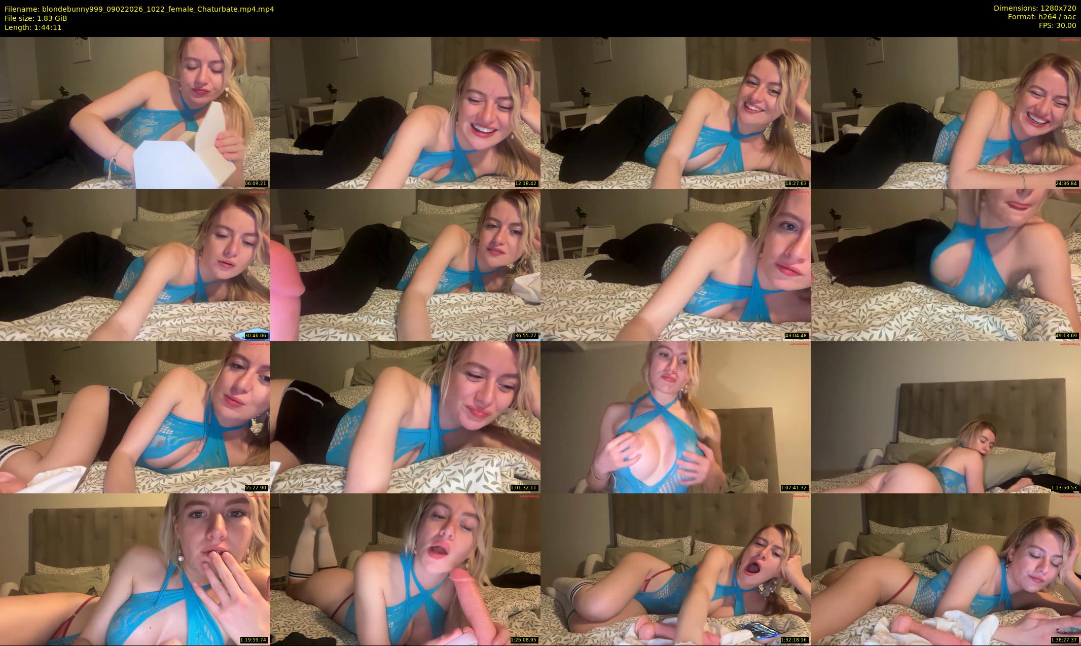 blondebunny999 — 105 minute Chaturbate female cam show recording, 720p, Feb 9, 2026