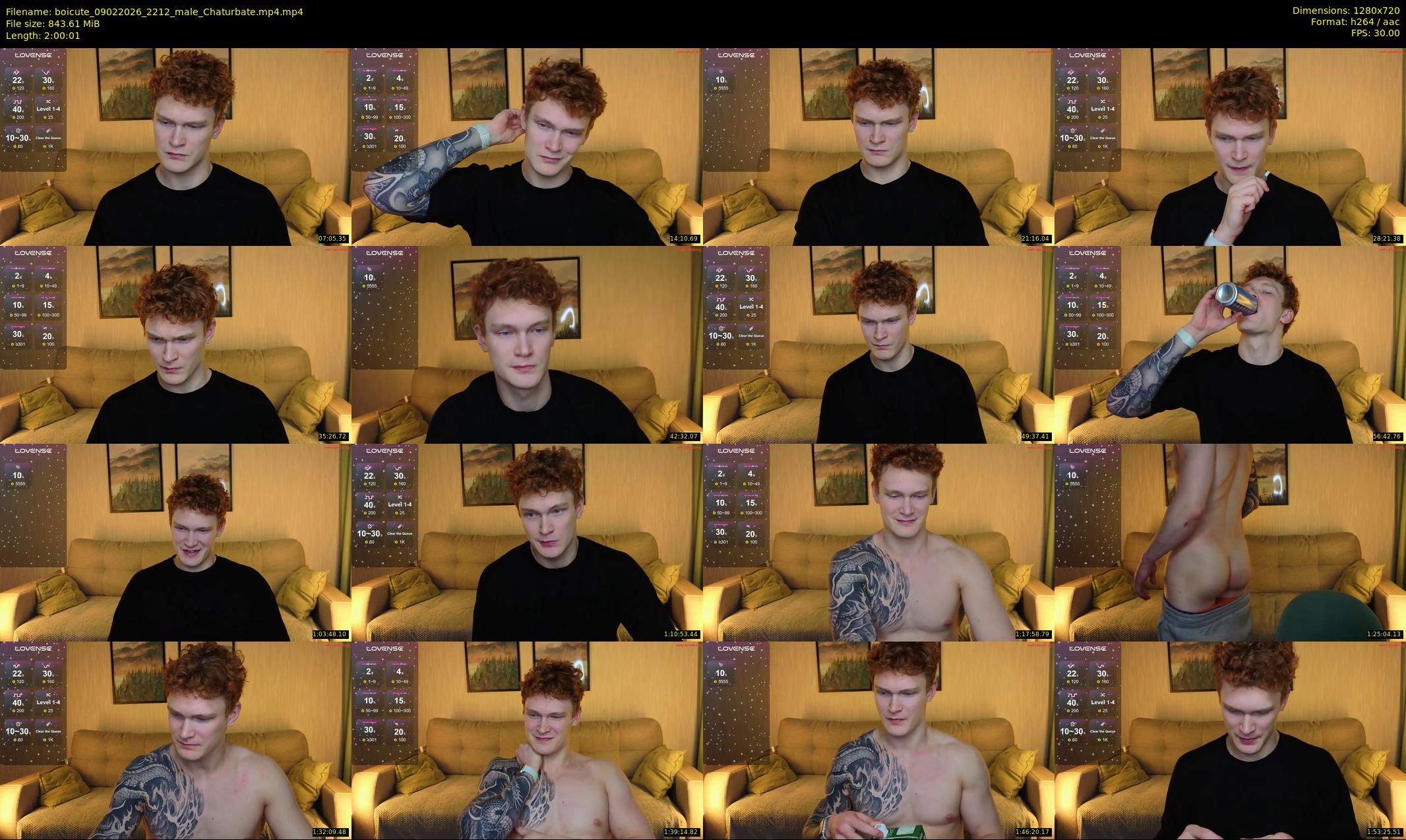 boicute — 121 minute Chaturbate male cam show recording, 720p, Feb 9, 2026