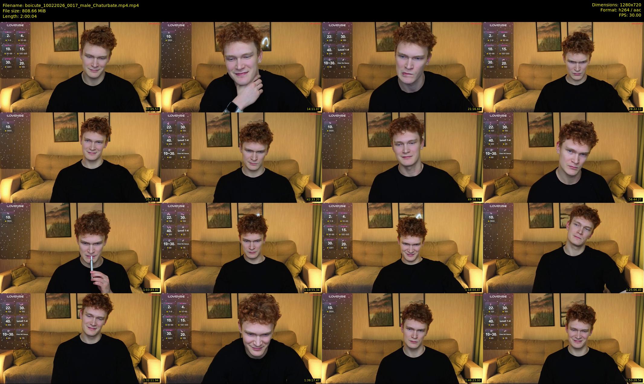 boicute — 121 minute Chaturbate male cam show recording, 720p, Feb 10, 2026