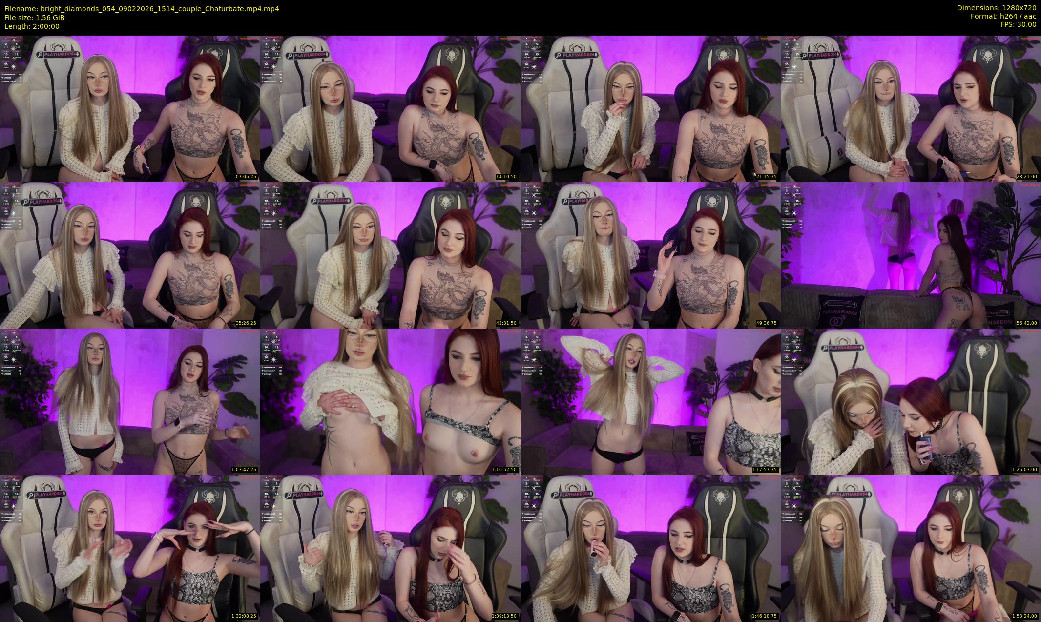 bright_diamonds_054 — 120 minute Chaturbate couple cam show recording, 720p, Feb 9, 2026