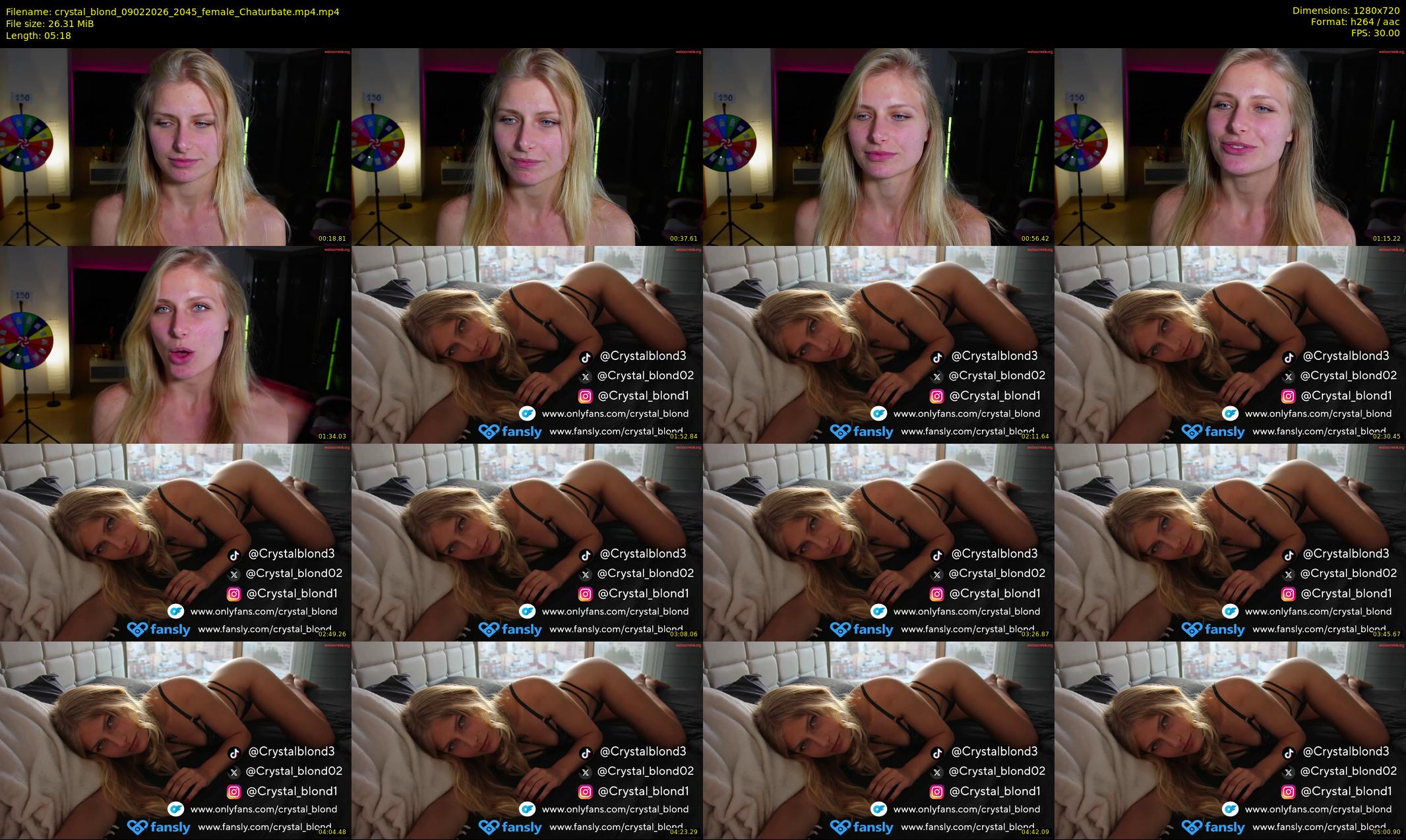 crystal_blond — 6 minute Chaturbate female cam show recording, 720p, Feb 9, 2026