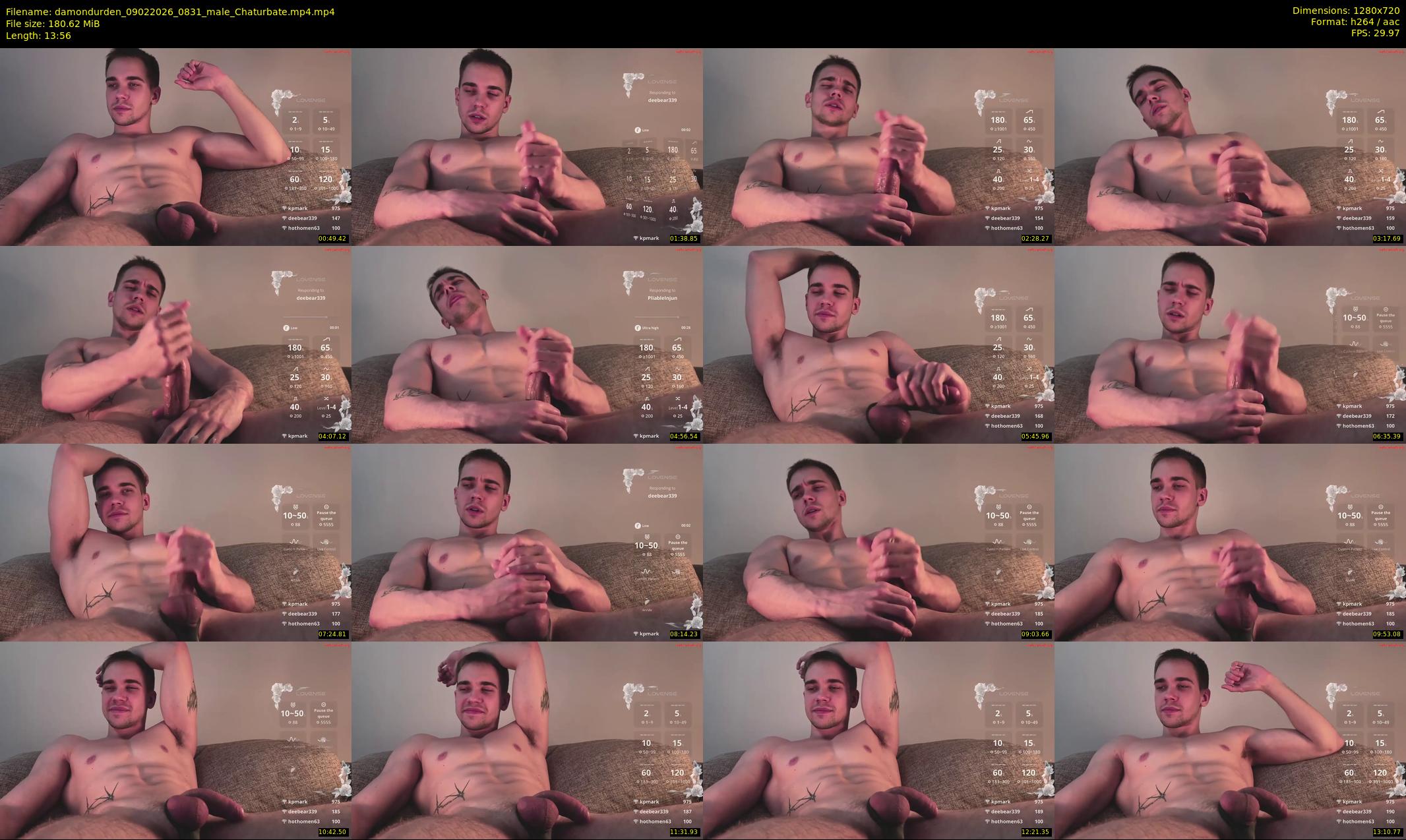 damondurden — 14 minute Chaturbate male cam show recording, 720p, Feb 9, 2026