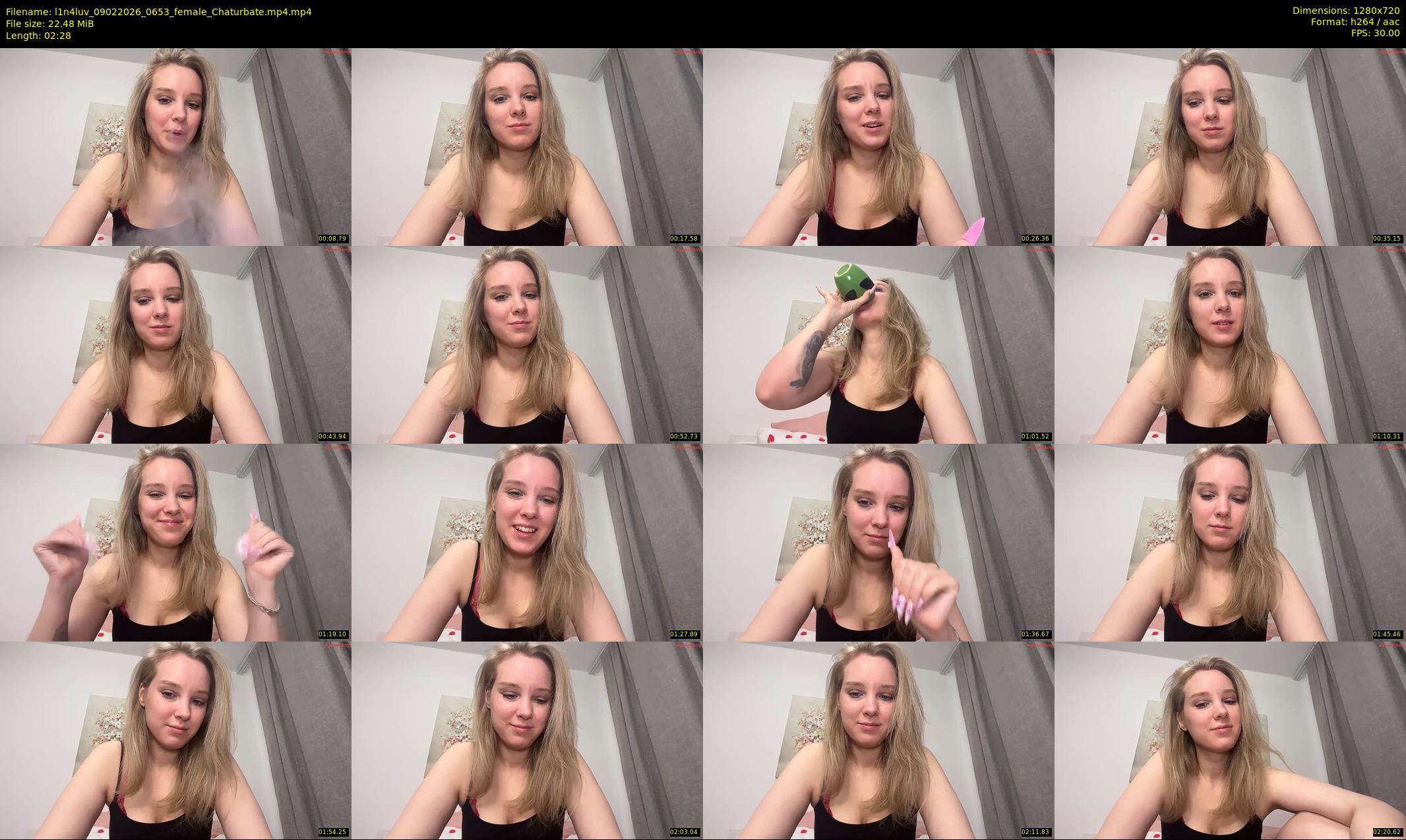 l1n4luv — 3 minute Chaturbate female cam show recording, 720p, Feb 9, 2026