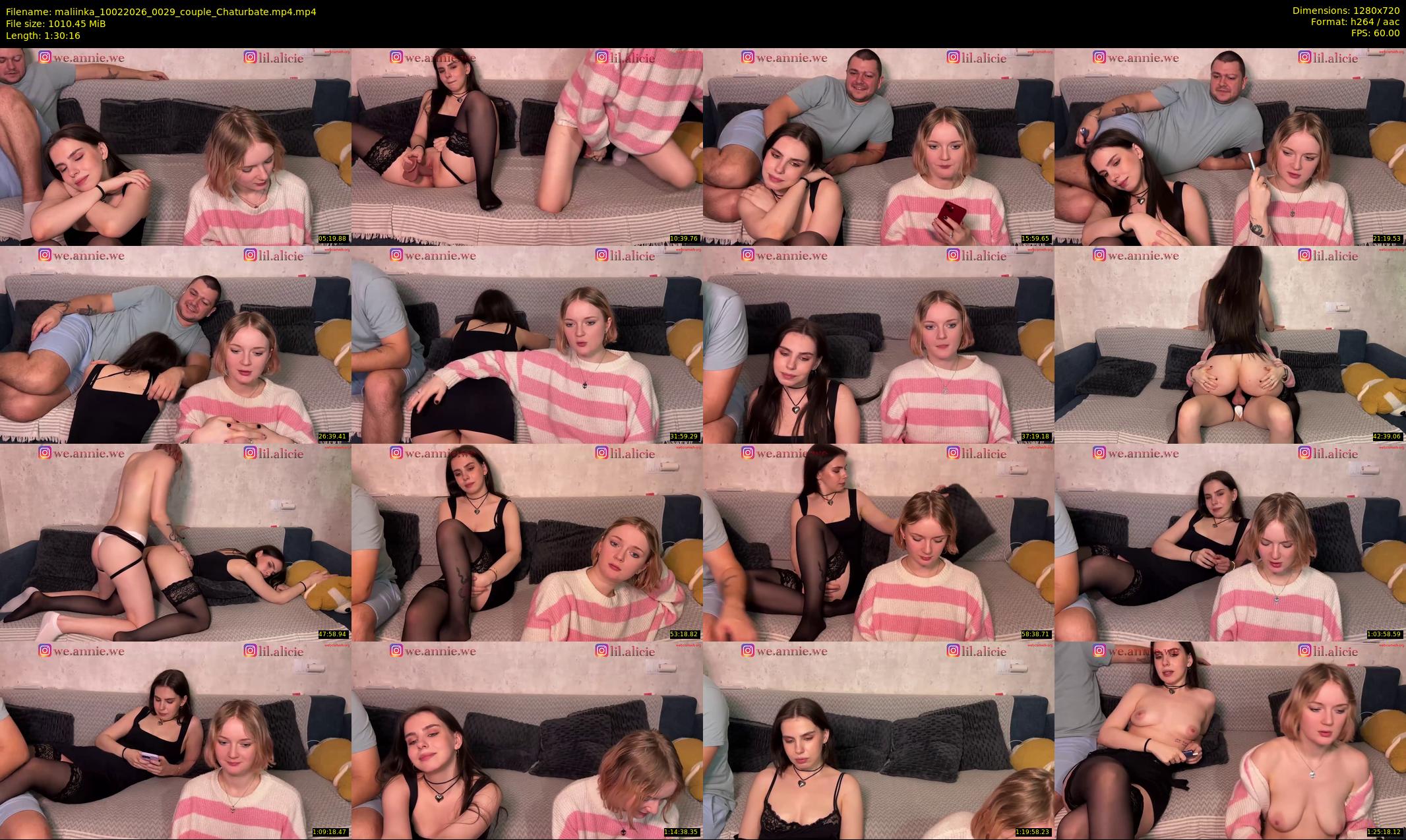maliinka — 91 minute Chaturbate couple cam show recording, 720p, Feb 10, 2026