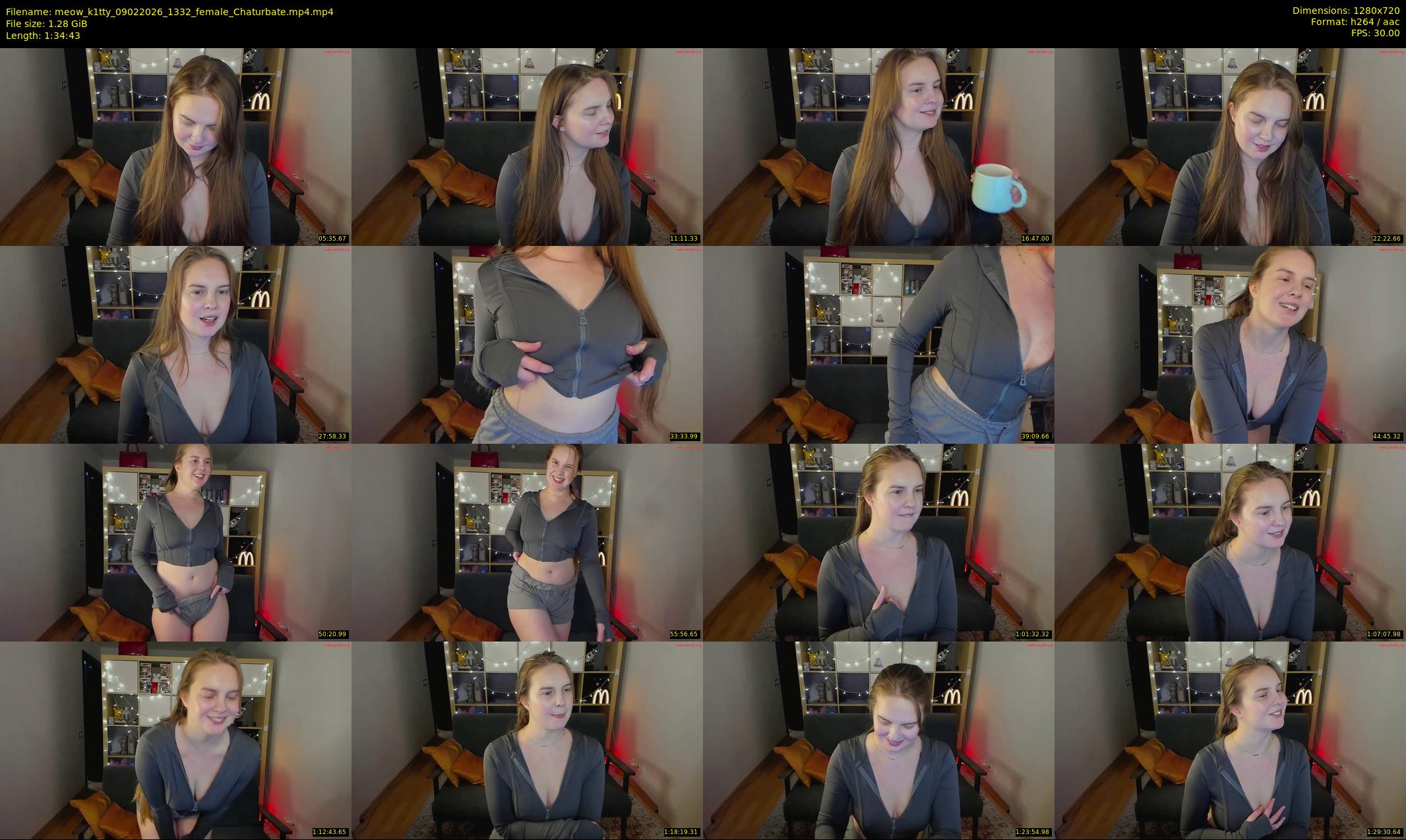 meow_k1tty — 95 minute Chaturbate female cam show recording, 720p, Feb 9, 2026